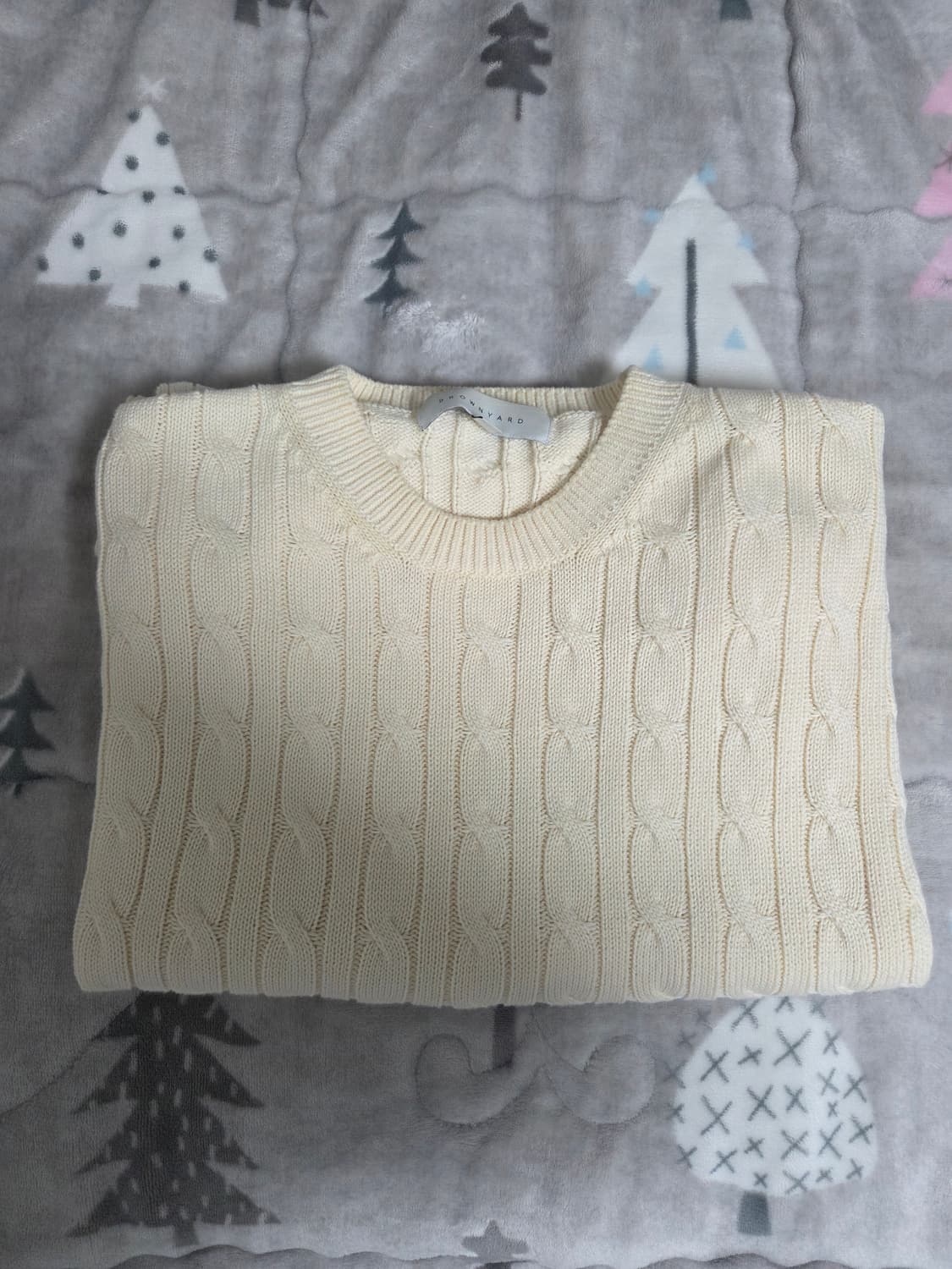 브라운야드 캐시미어 케이블 니트 아이보리 상품이미지2