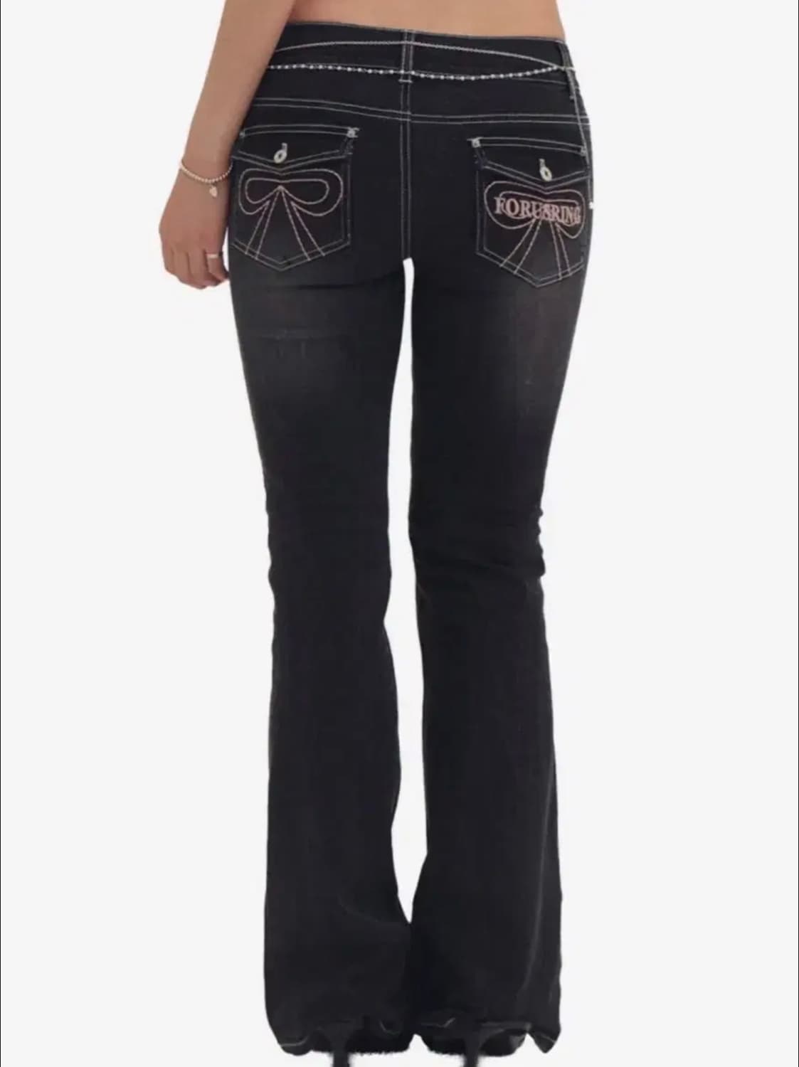 포어링 리본 스티치 부츠컷 팬츠 다크그레이🩶 상품이미지1