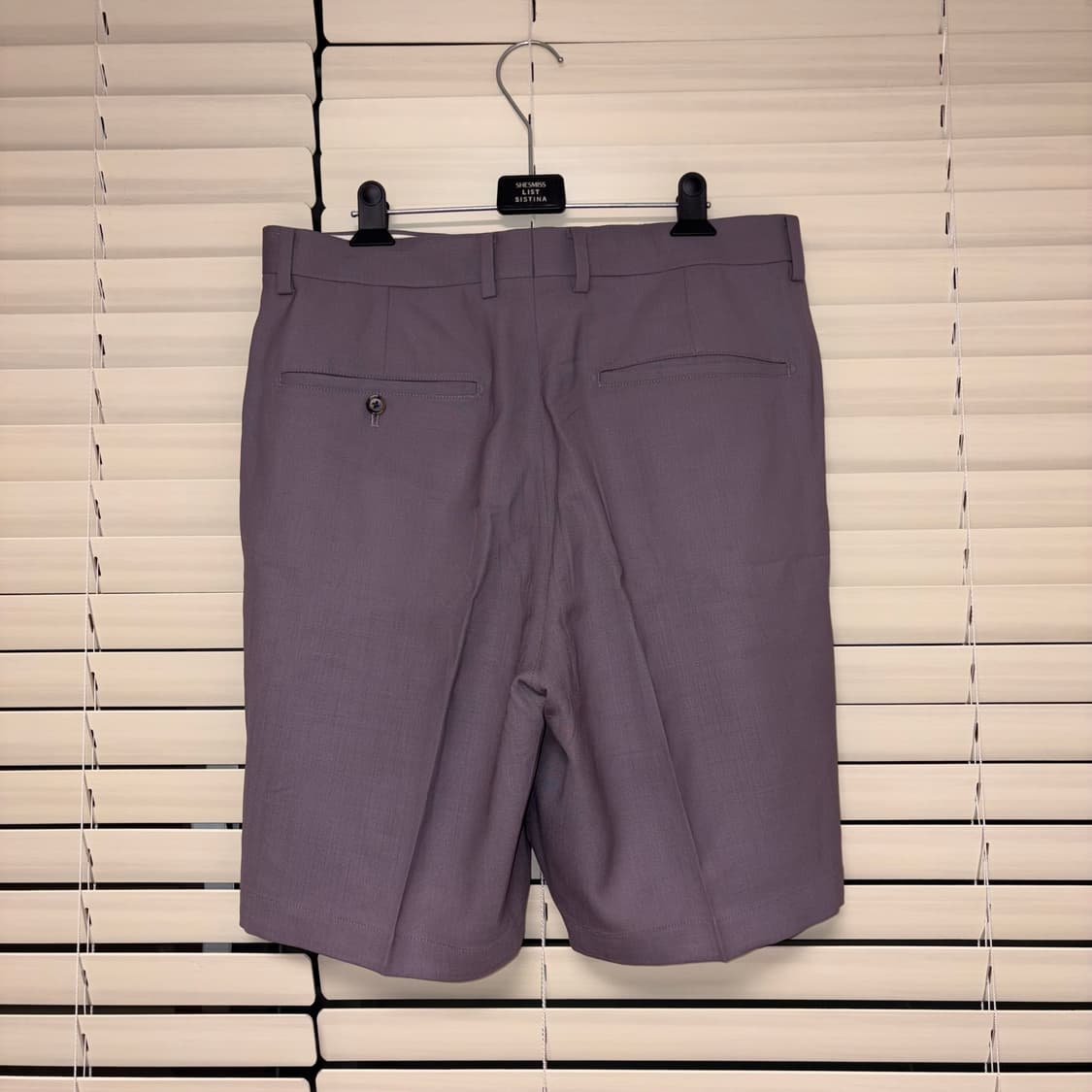 와코마리아 도멜 DORMEUIL 울 플리티트 쇼츠 반바지 퍼플 L 상품이미지2