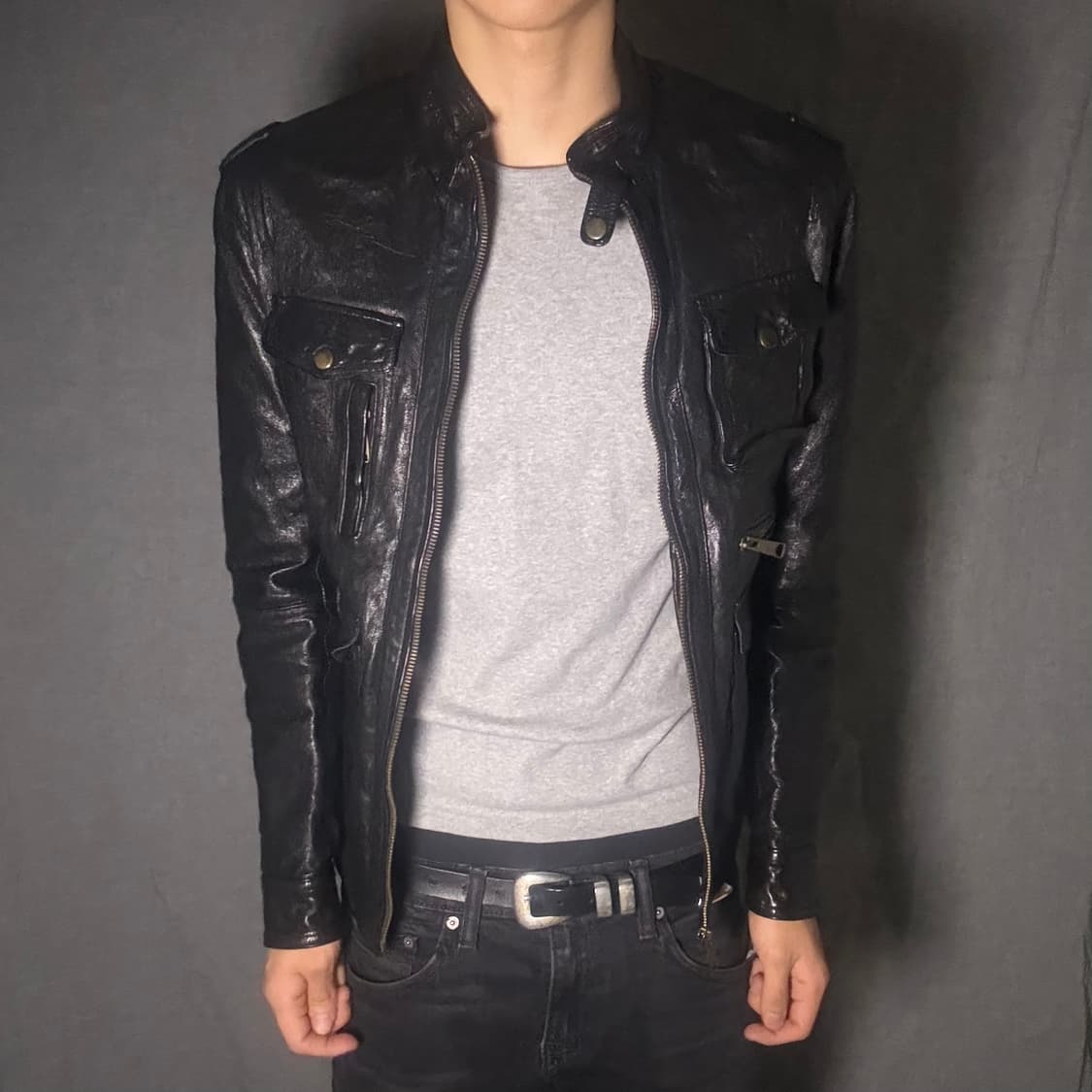 japan vintage ltaly lamb skin jacket 상품이미지3