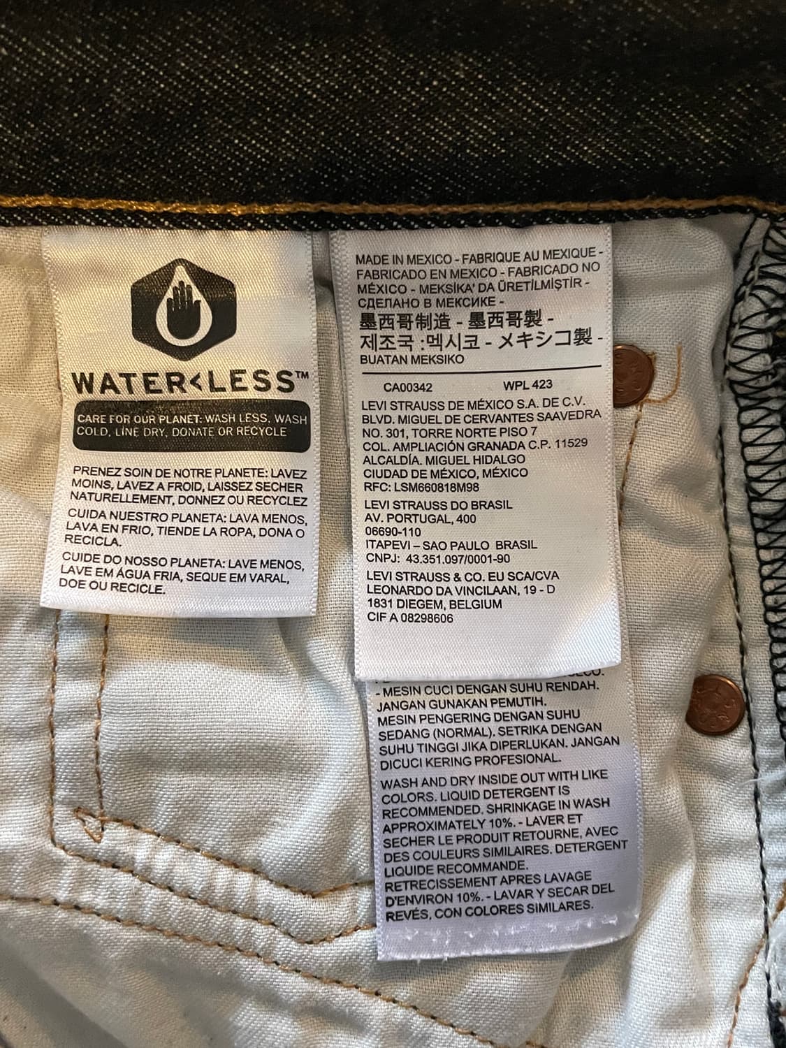 리바이스501 블랙 데님 팬츠 상품이미지3