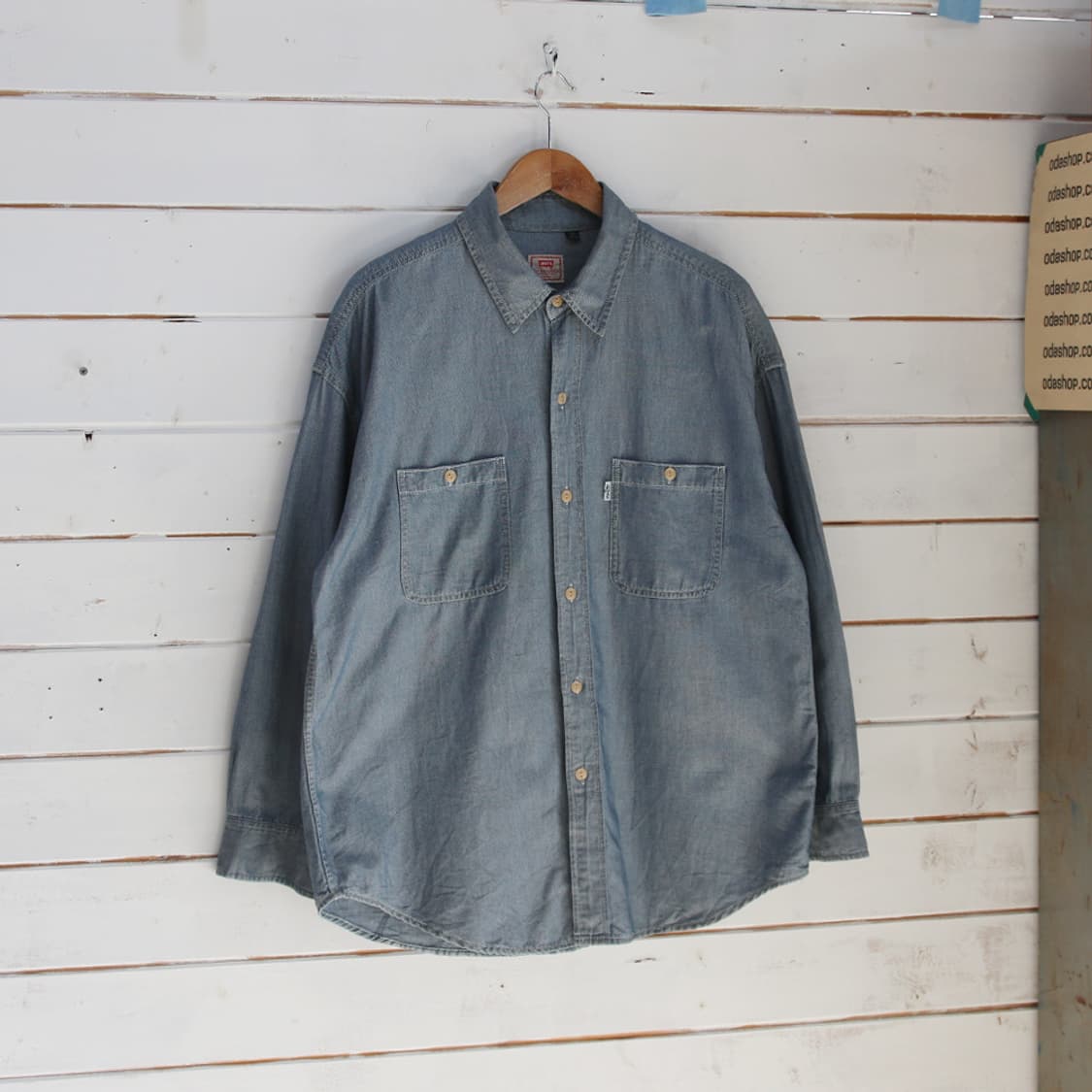 (착용컷) 90's 리바이스 워크 셔츠 (남성용 105) 상품이미지1