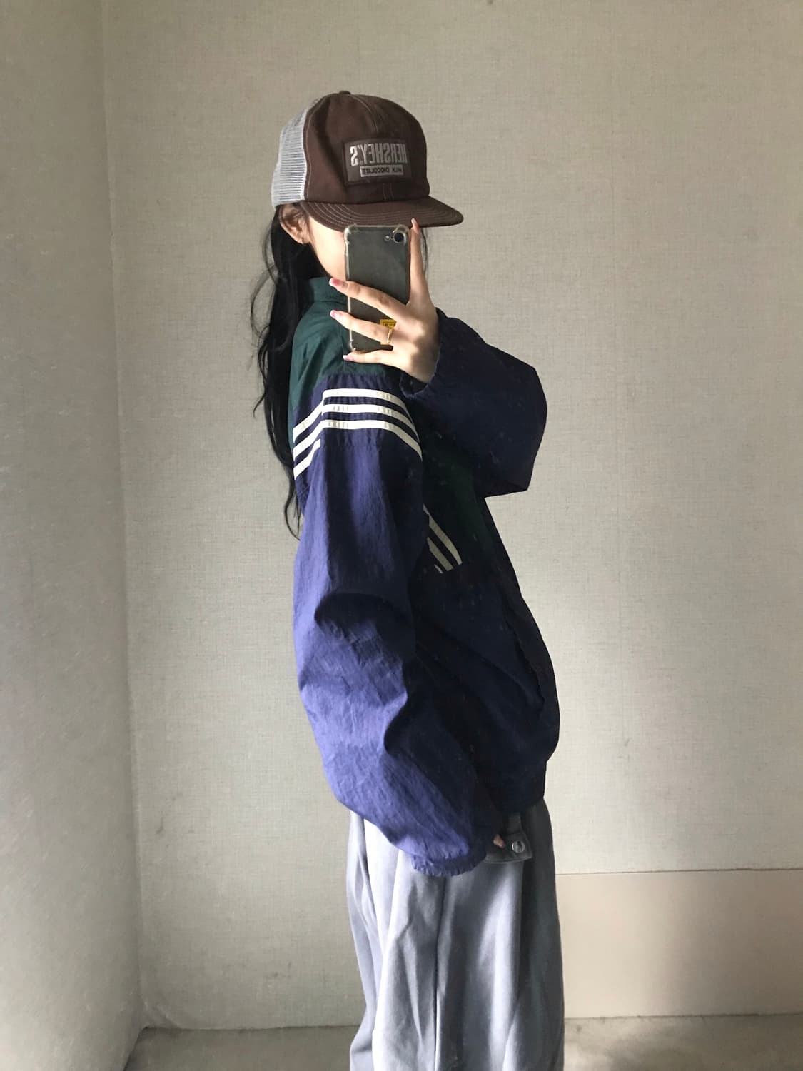아디다스 올드스쿨 네이비 그린 바람막이 상품이미지3