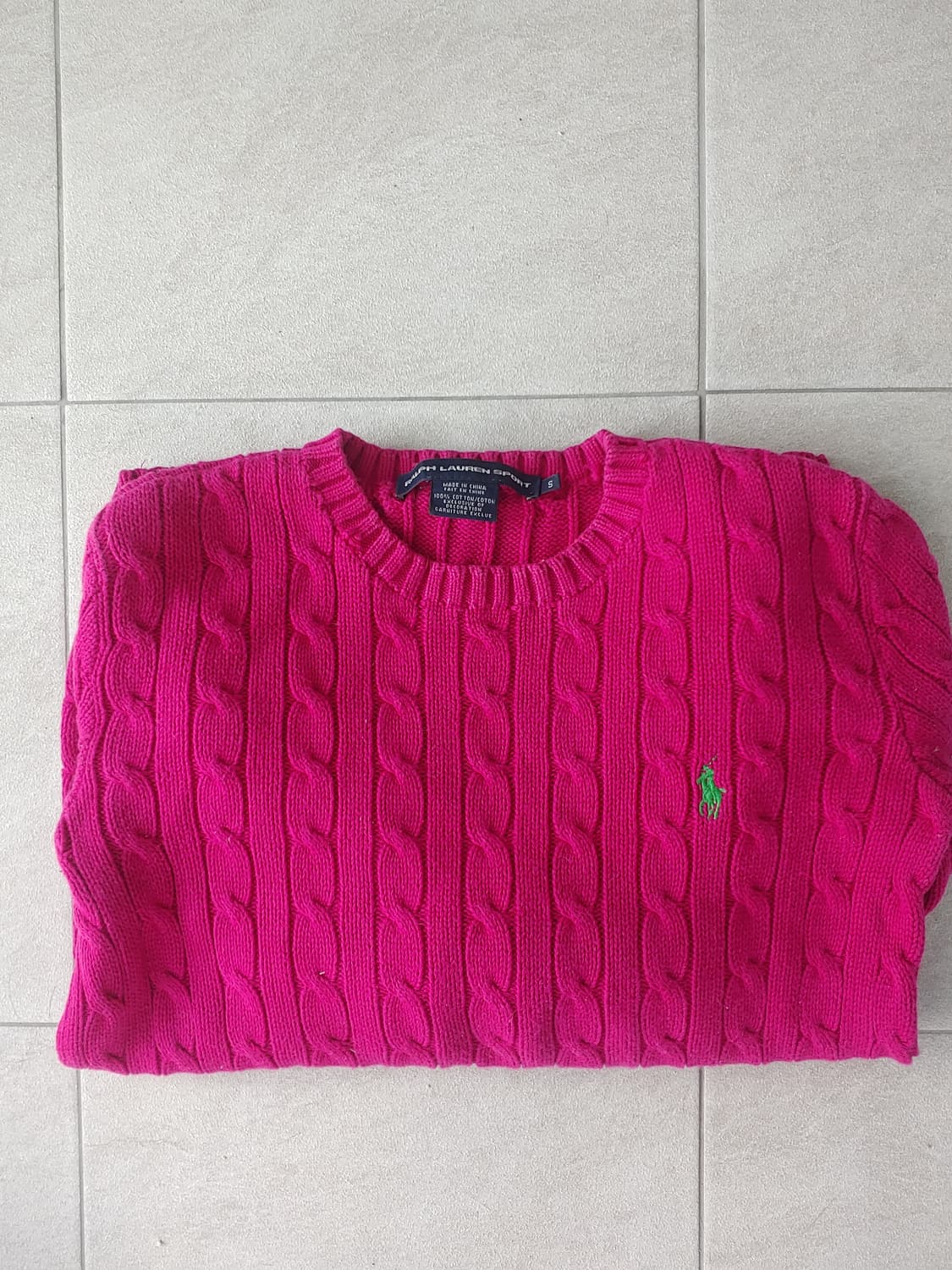 폴로 랄프로렌 꽈배기 니트 마젠타 보라색 상품이미지2