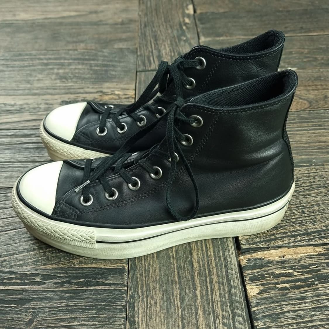 [컨버스] 올스타 하이 레더 플랫폼 블랙 M18895 상품이미지4