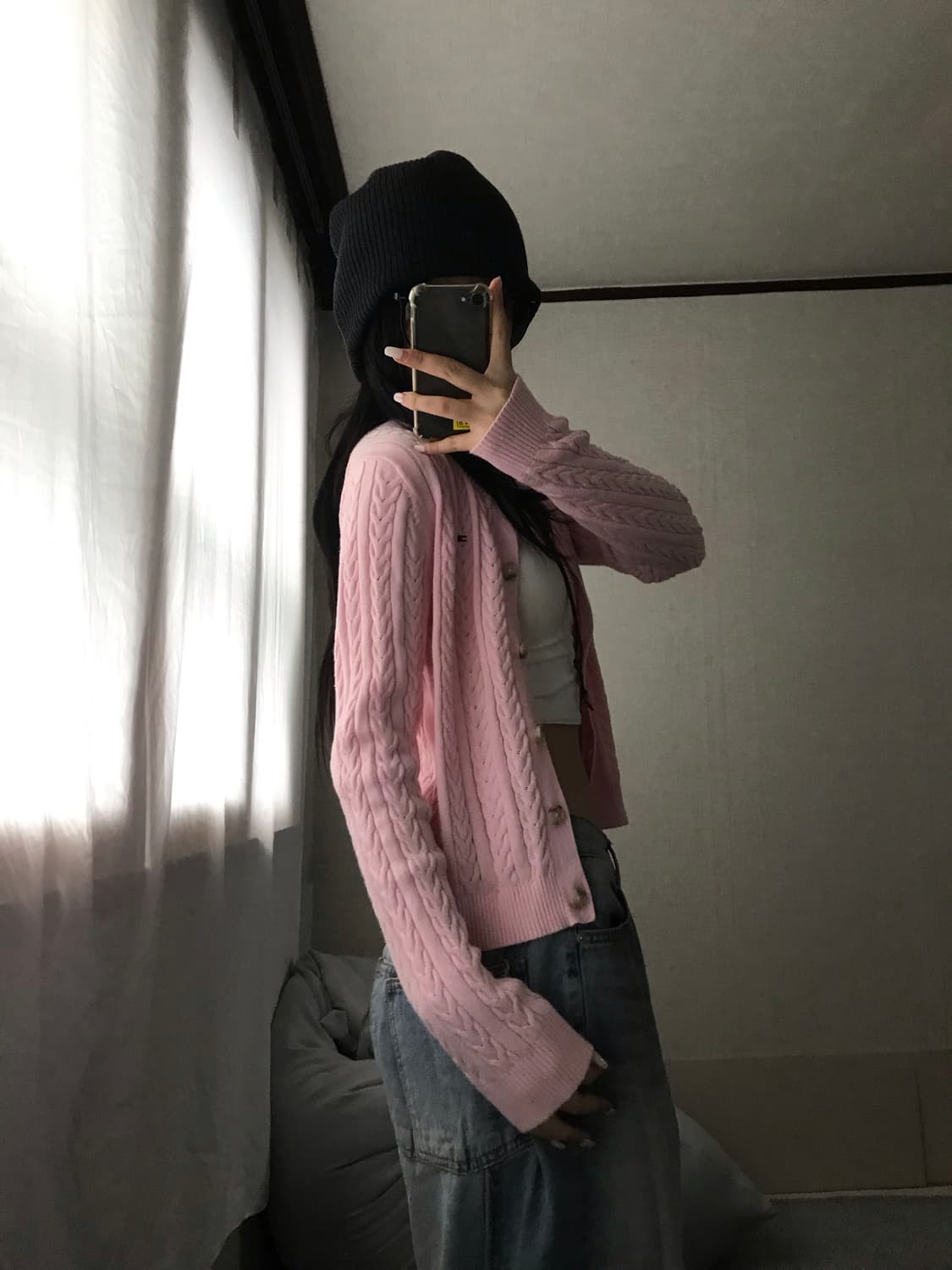 타미힐피거 연핑크 케이블 가디건 상품이미지4