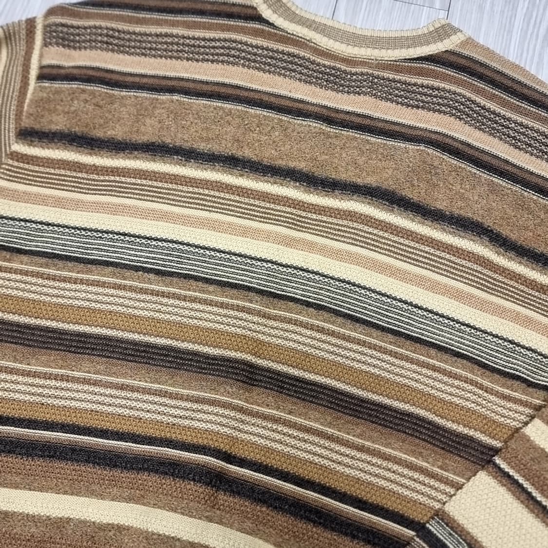 80s 닥스 빈티지 브라운톤 스트라이프 니트 스웨터(100) 상품이미지8