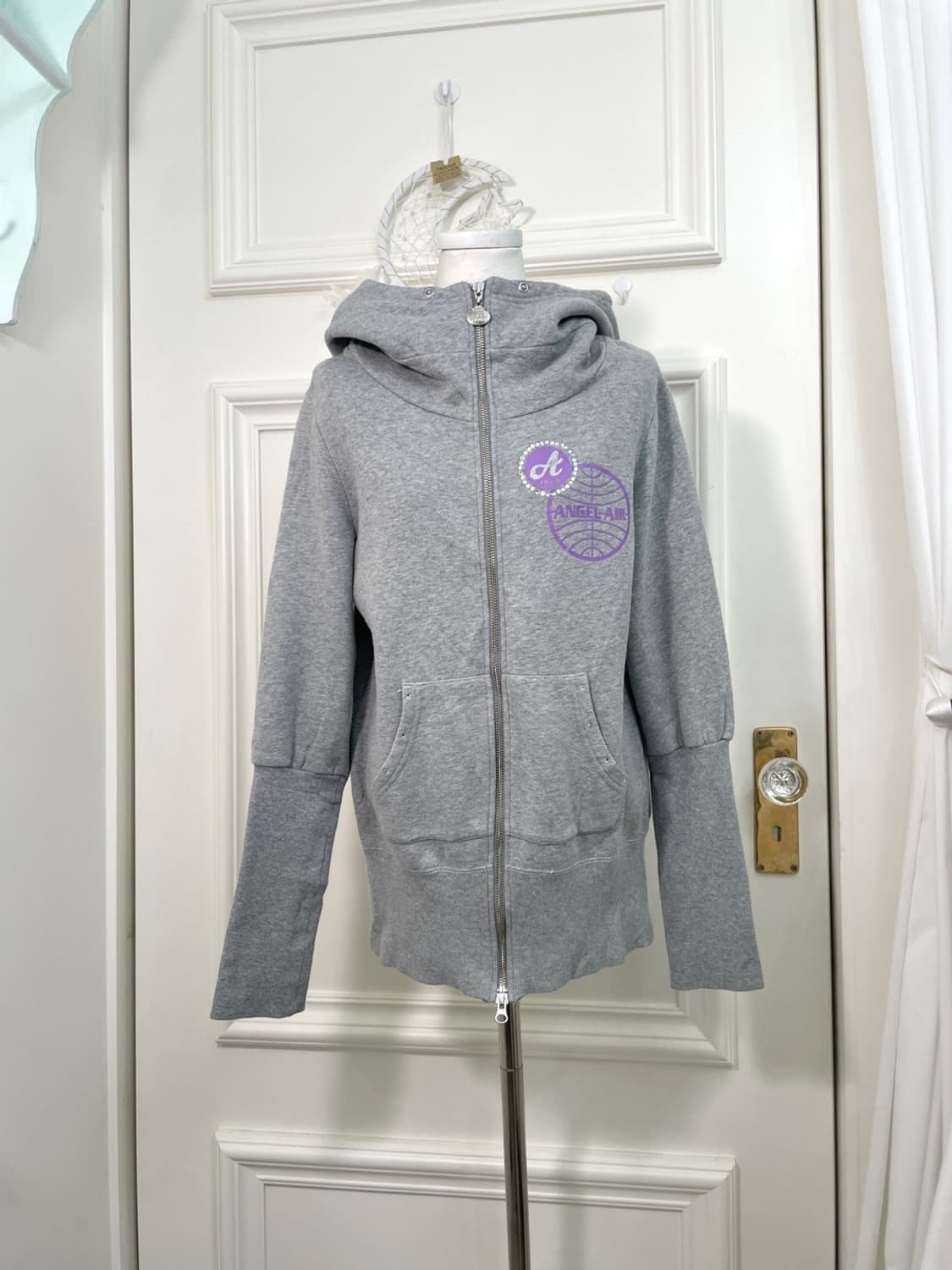 gray stone lettering point sleeve rib ho 상품이미지1