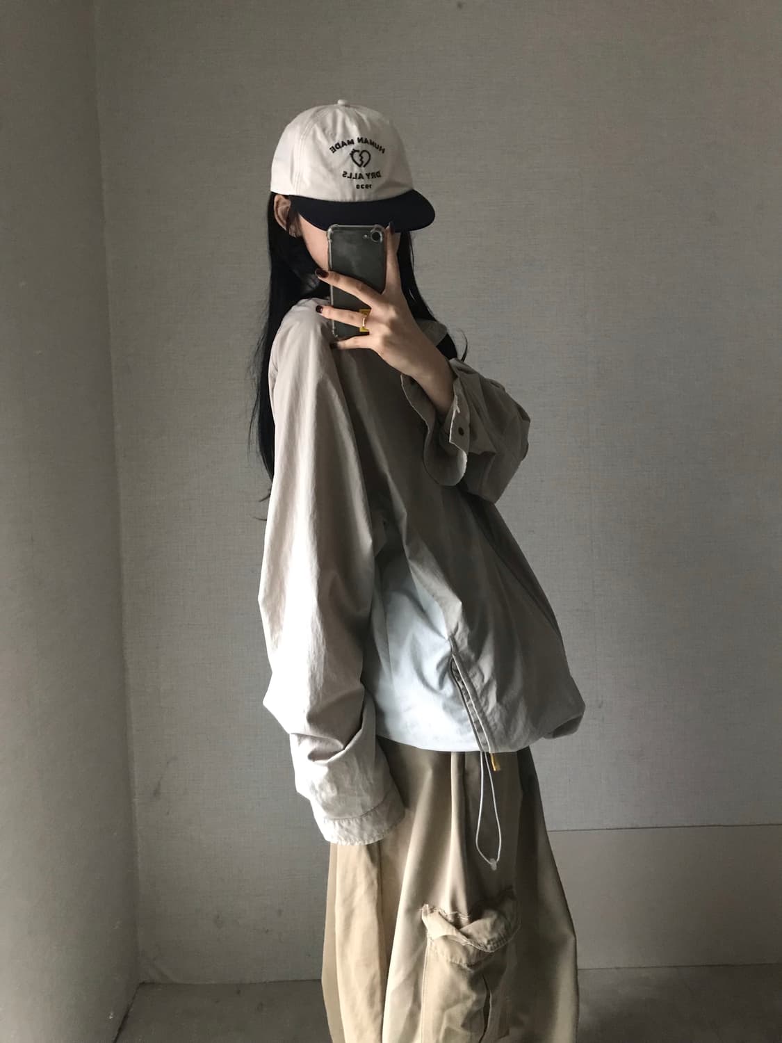 나이키 00s 베이지 오버핏 바람막이 상품이미지3