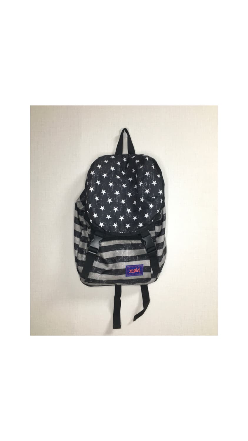 엑스걸 별 무늬 스트라이프 백팩 상품이미지1