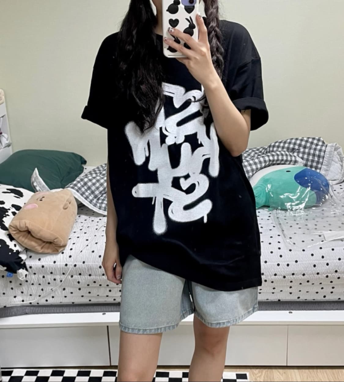 데일리쥬 론니브 버뮤다 5부 하프 데님 팬츠 흑청중청연청S 일괄 상품이미지5
