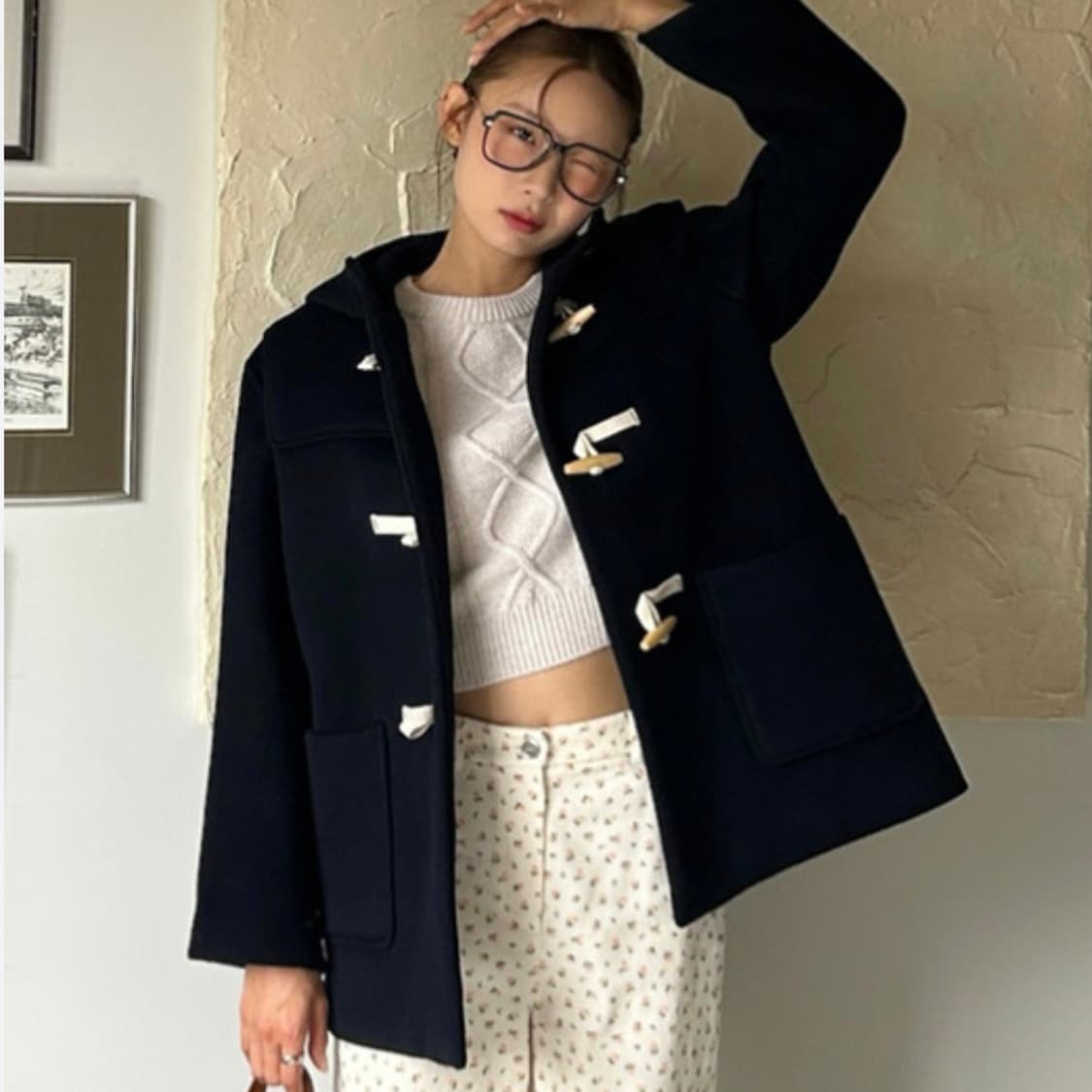 frrw 프론트로우 후드 더플 하프코트 프리사이즈 새상품 상품이미지3