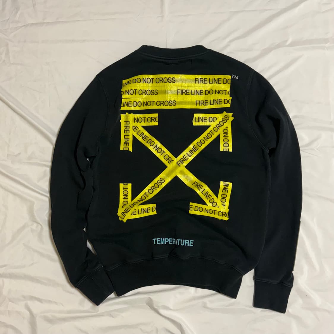 [XXS] 오프화이트 파이어 테이프 맨투맨 상품이미지3