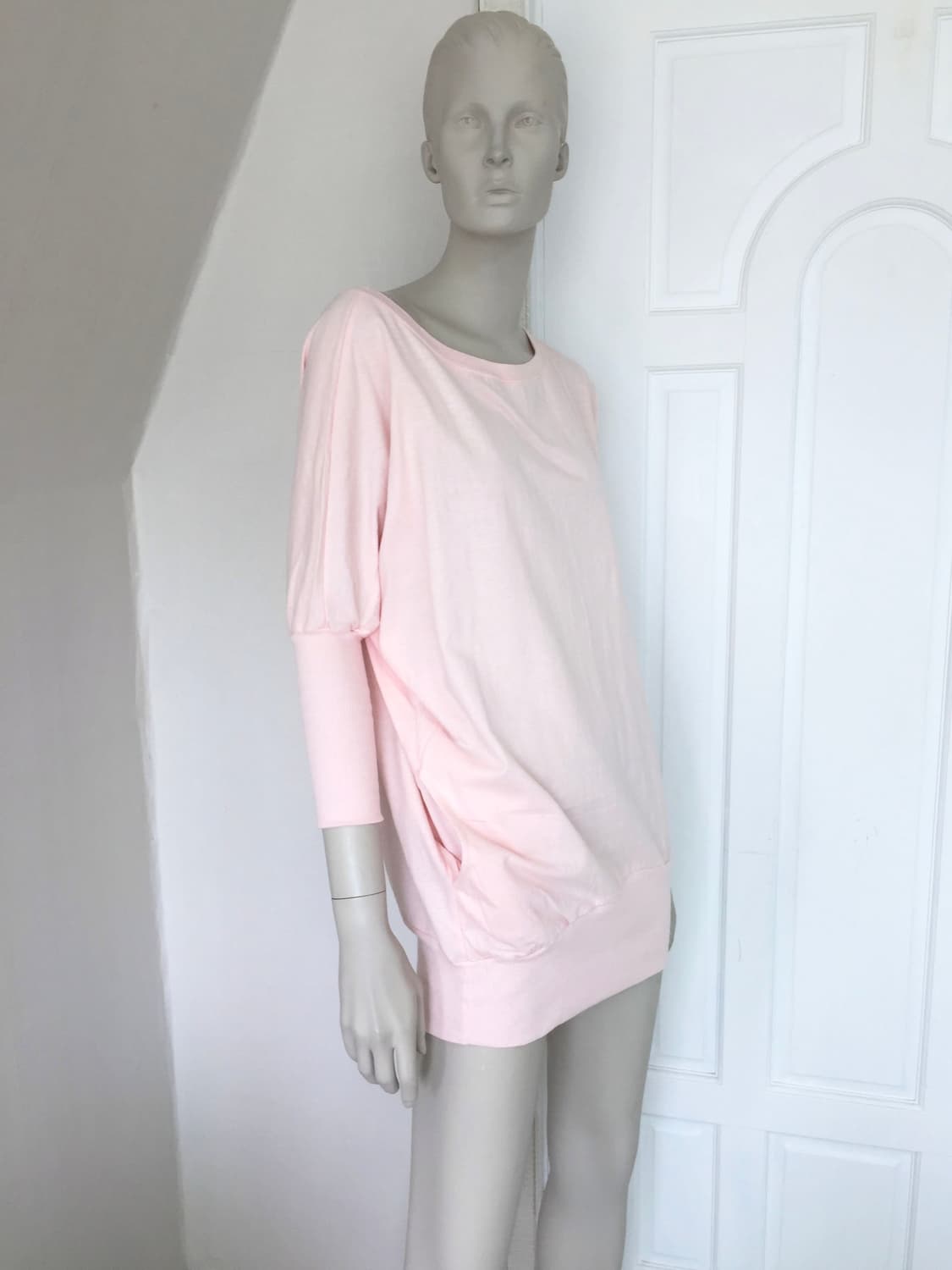 Baby Pink Wide Neck Mini Dress 상품이미지2