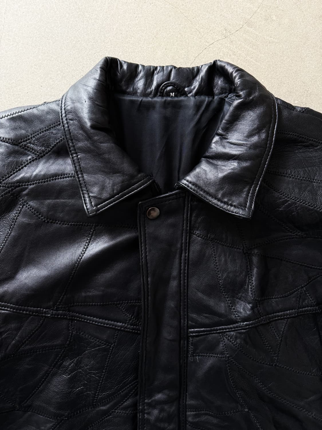 Vintage Sheepskin Leather Bomber Jacket 상품이미지3