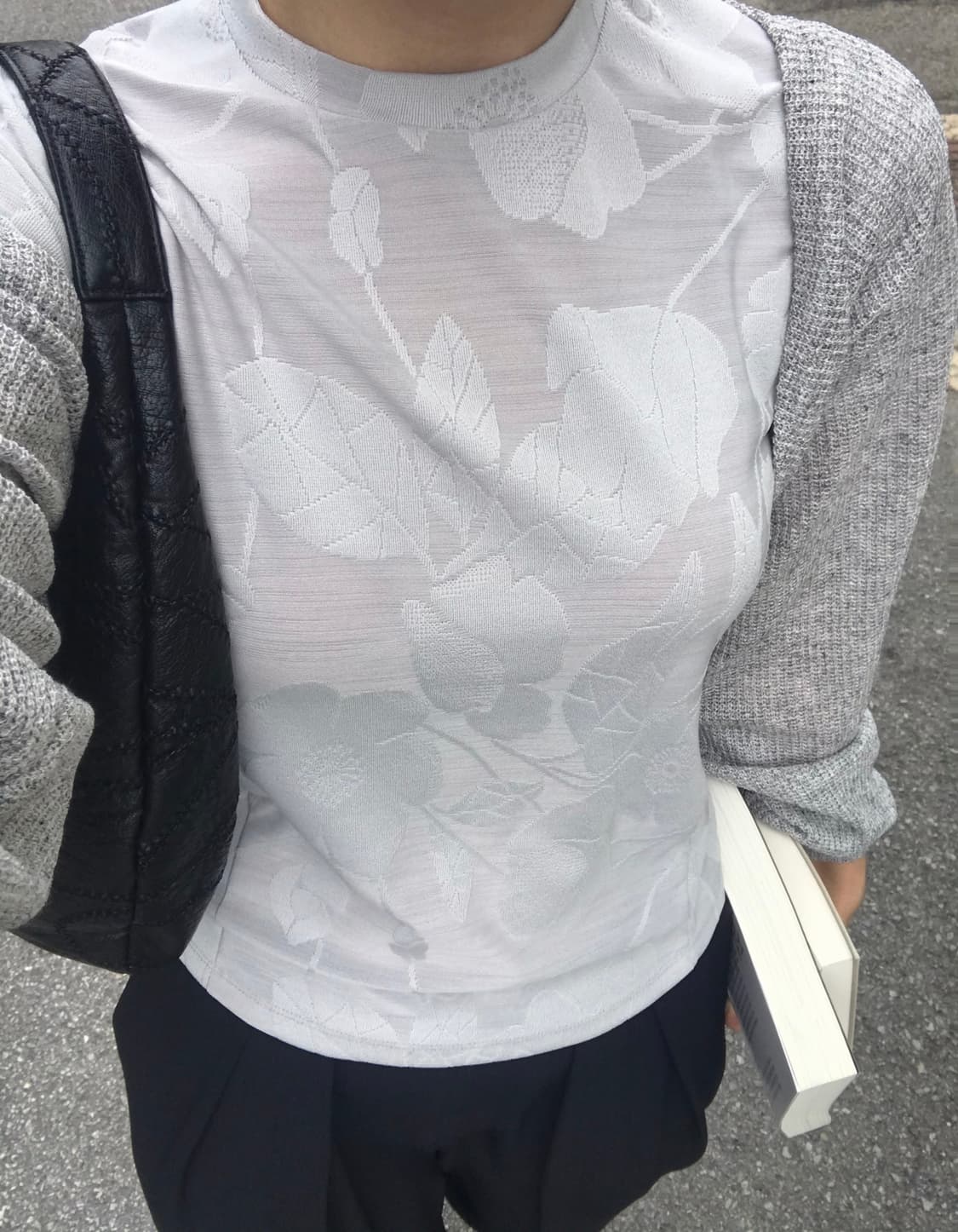 CAMELLIA JACQUARD JERSEY TOP 상품이미지4