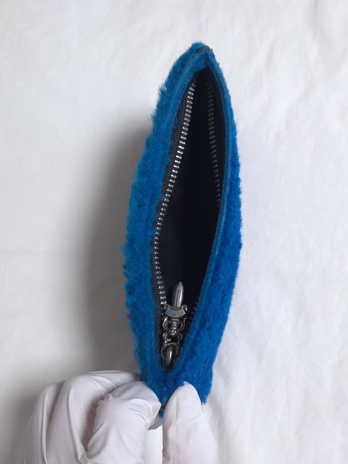 [OS] 크롬하츠 시어링 스크롤라벨 코인 파우치 지갑 블루 상품이미지6