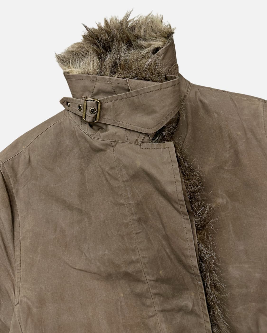 RNA grunge fur belted coat 상품이미지6