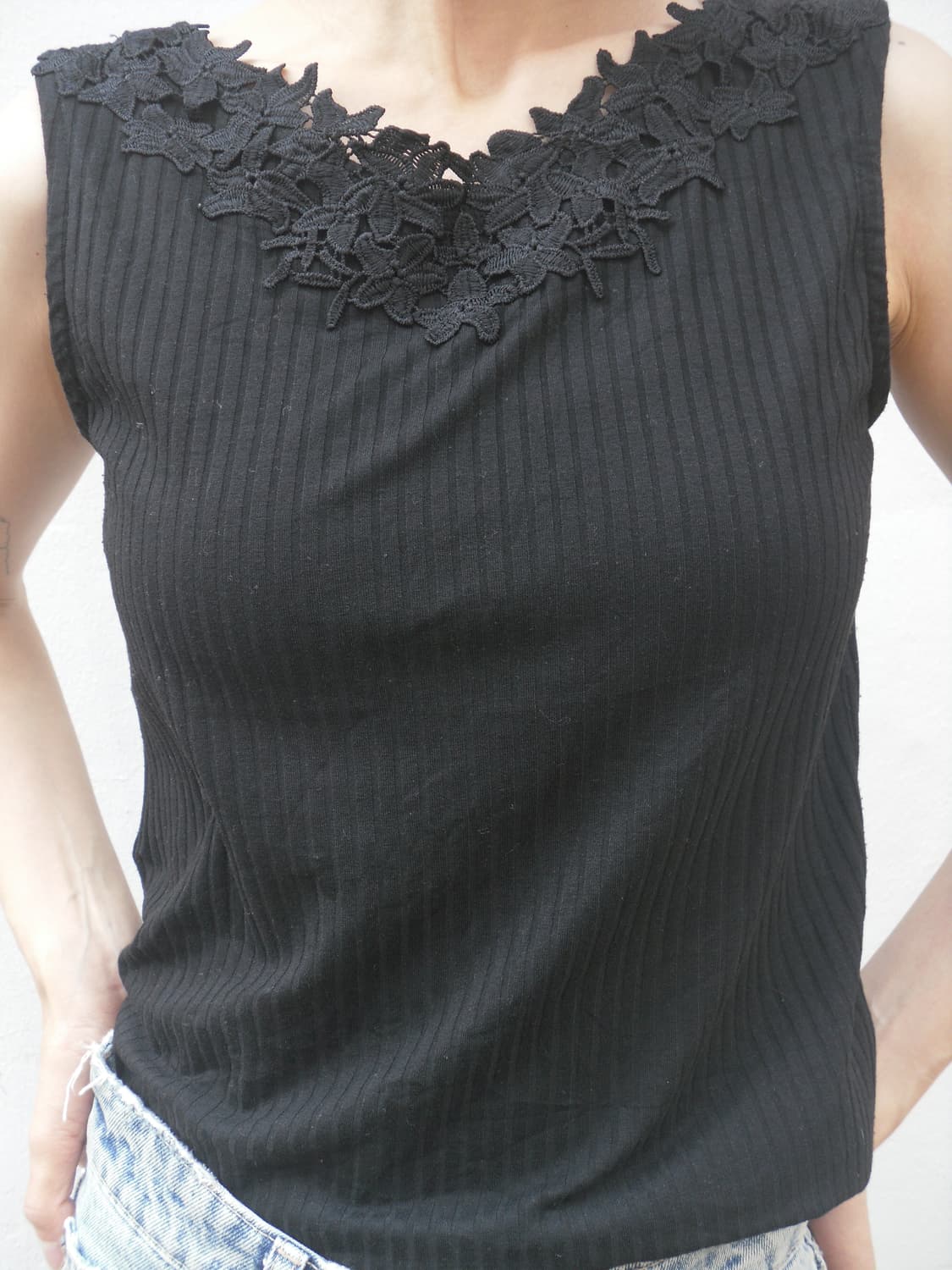 Flower details sleeveles 상품이미지2