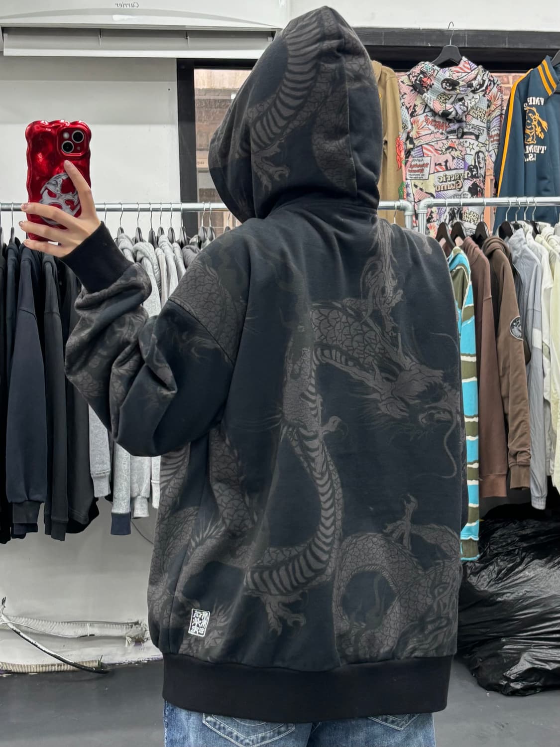 카라쿠리 타마시 오리엔탈 드래곤 후드집업 상품이미지5