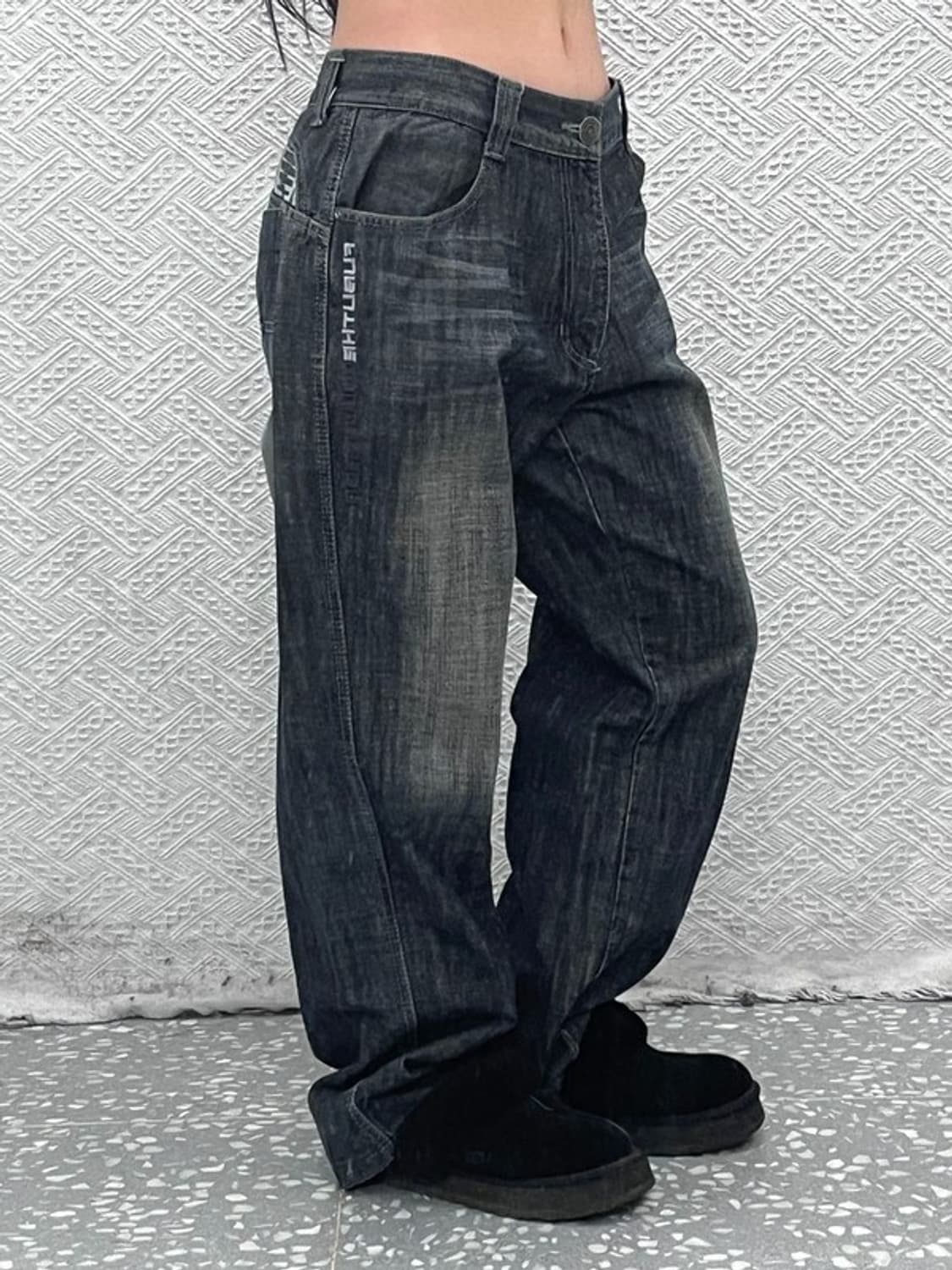 푸부 FUBU 올드스쿨 히피 에스닉 패턴 데님팬츠 35인치 C08751 상품이미지2