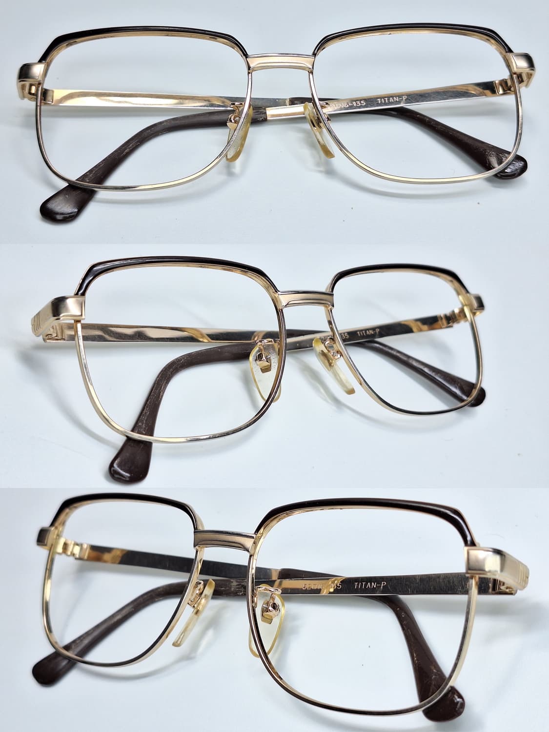 80s 일본 빈티지 브로우라인 포인트 티타늄 안경테 G.gron-2536 상품이미지4