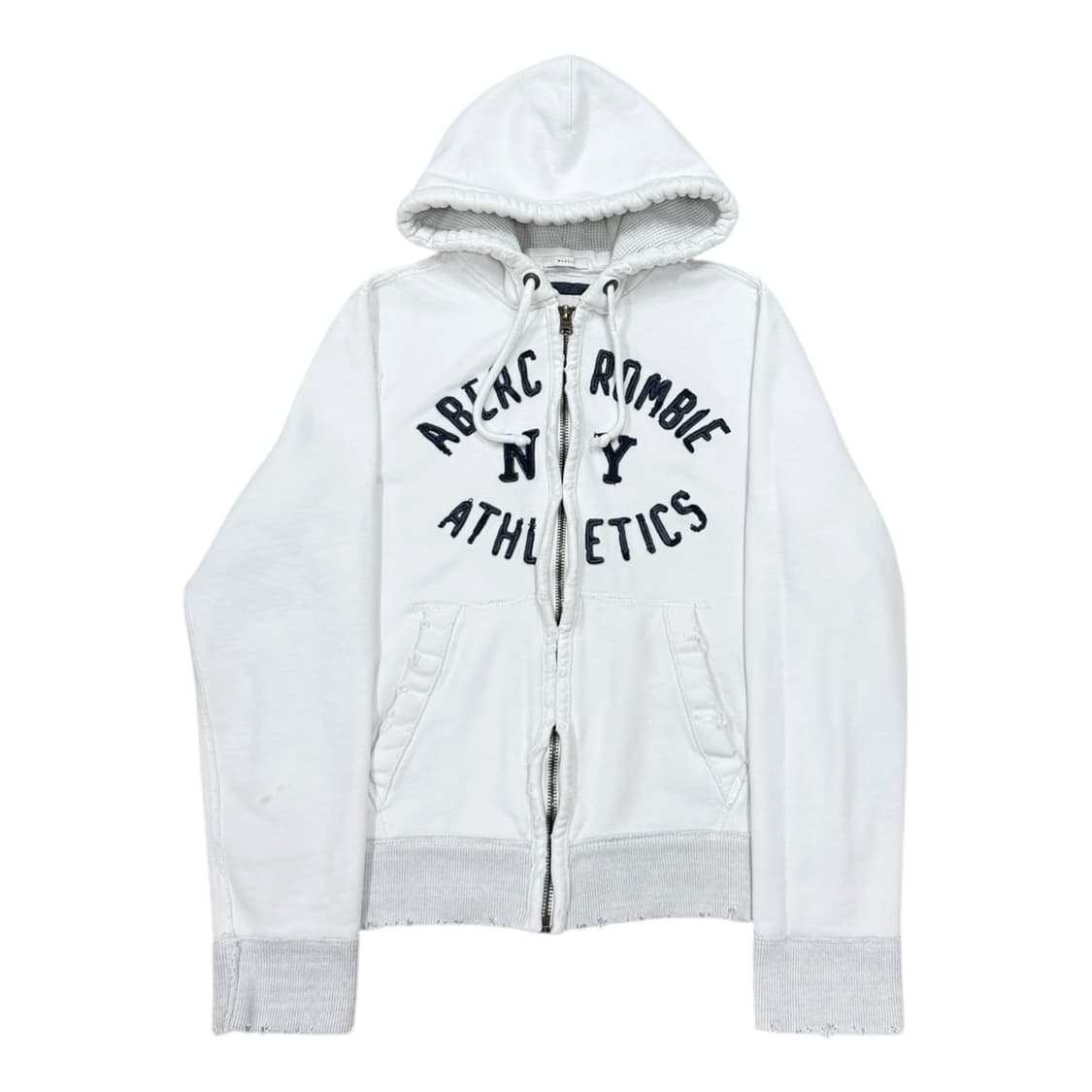아베크롬비 빈티지 Y2K 데미지 디테일 기모 후드집업 자켓 화이트 2XL 상품이미지1