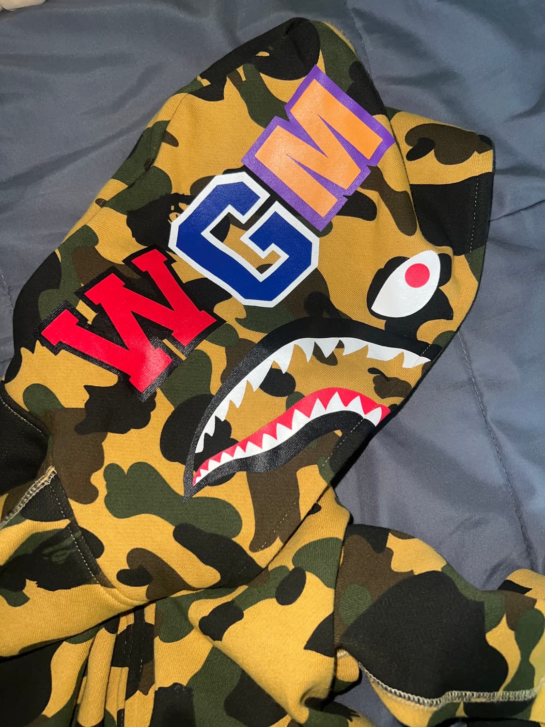 베이프키즈 카모샤크 후드집업 황계 160 초희귀 정품 100 상품이미지4