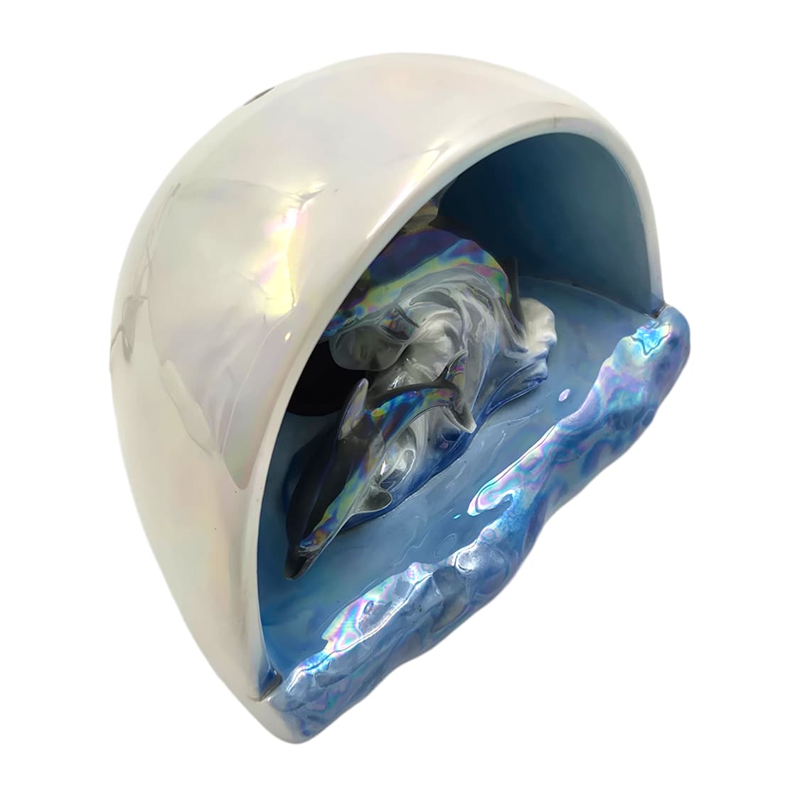 80s 가토 공예 헤엄 돌고래 오로라 돔 램프 상품이미지4