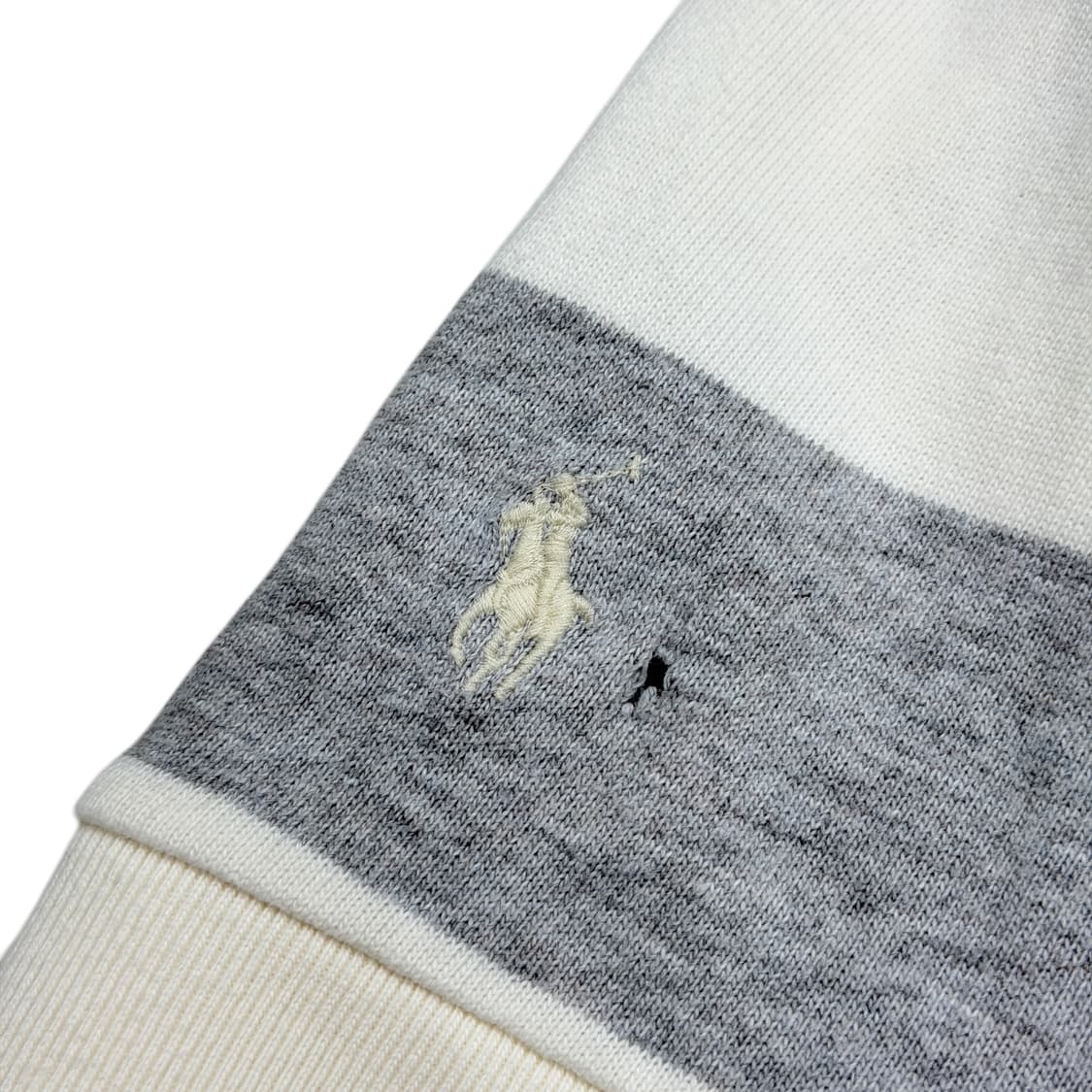 폴로 랄프로렌 QR 스트라이프 럭비 PK 카라티 그레이 L 상품이미지8
