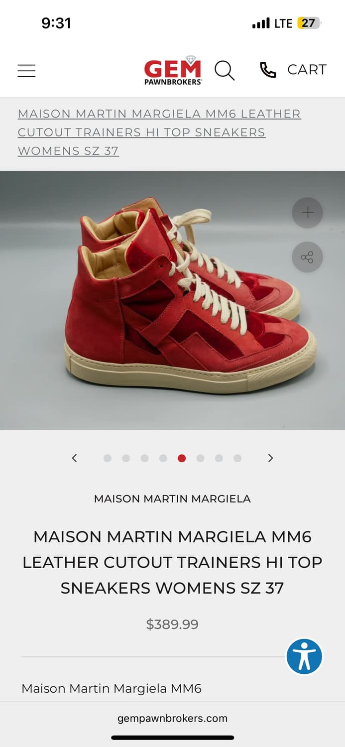 마르지엘라 mm6 하이탑 스니커즈 240 상품이미지6