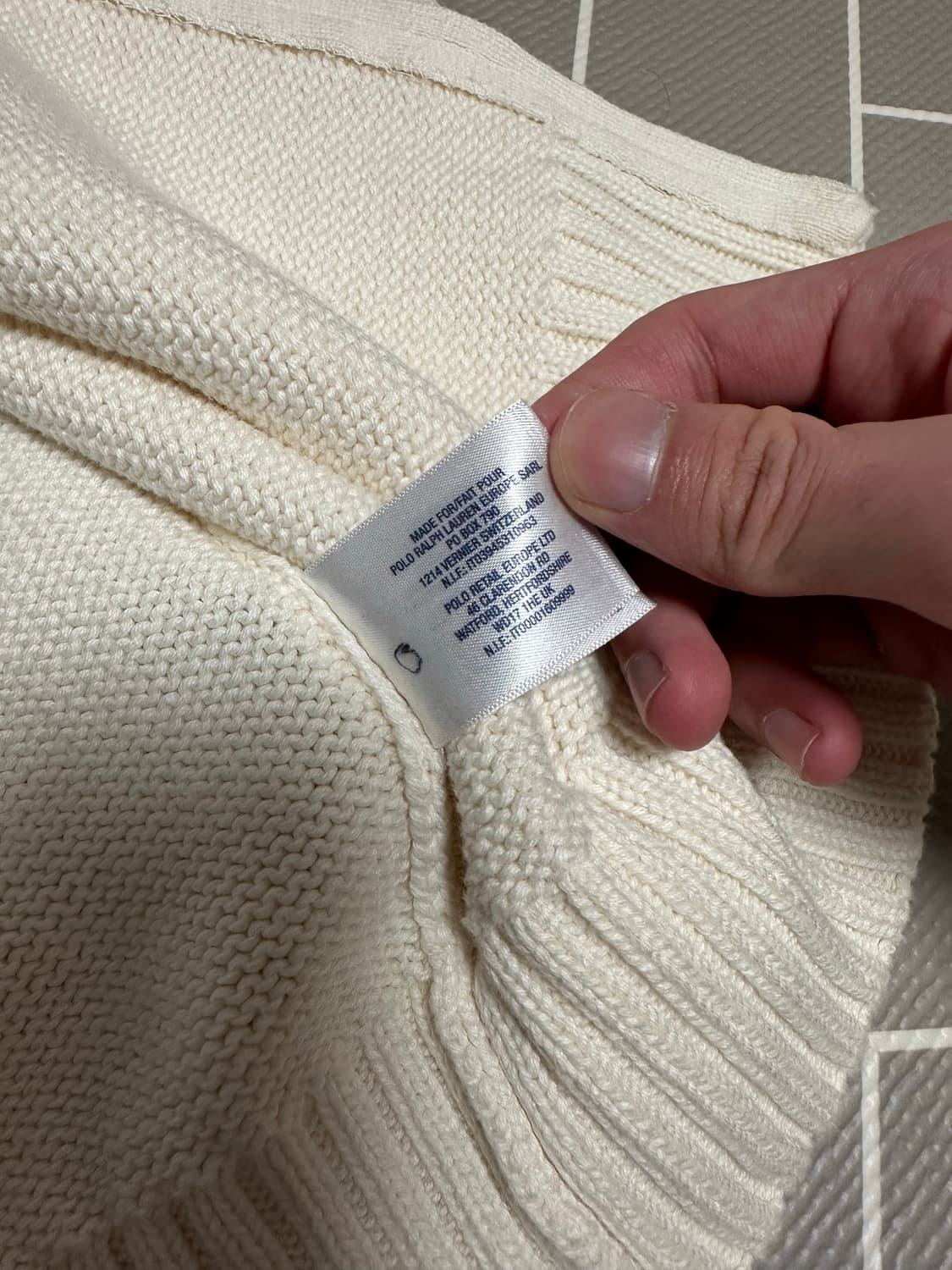 폴로 빅포니 니트집업 아이보리 상품이미지8