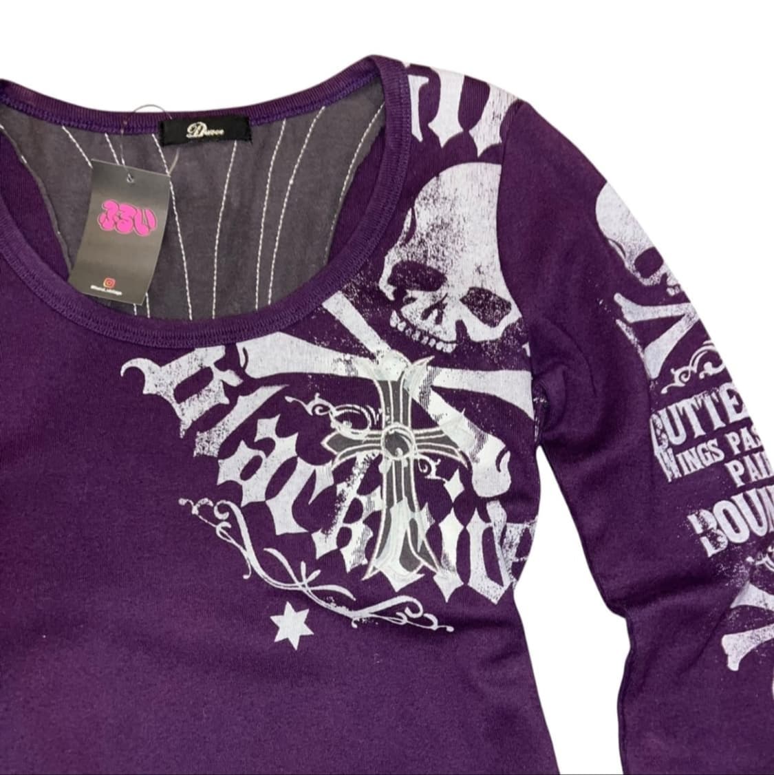 DURER 해골 프린팅 십자패치자수 긴팔티 롱슬리브 펑크 상품이미지4