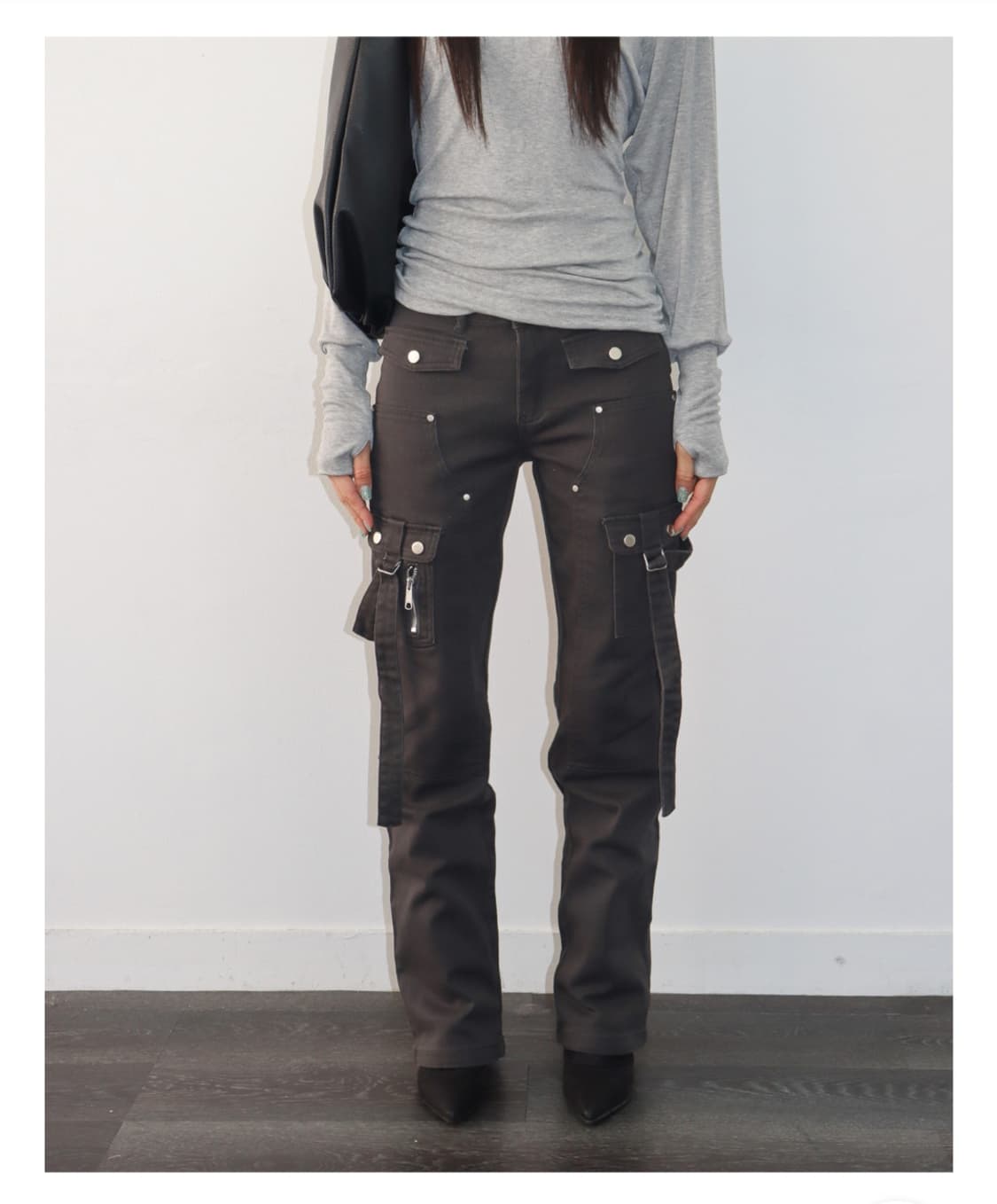 카고 로우라이즈 아일렛 스터드 패션 팬츠 원가 72000원 상품이미지4