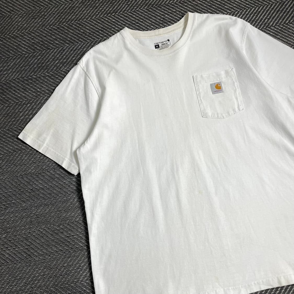 칼하트 루즈핏 워크웨어 로고 포켓 반팔 티셔츠 화이트 y 4850 상품이미지3
