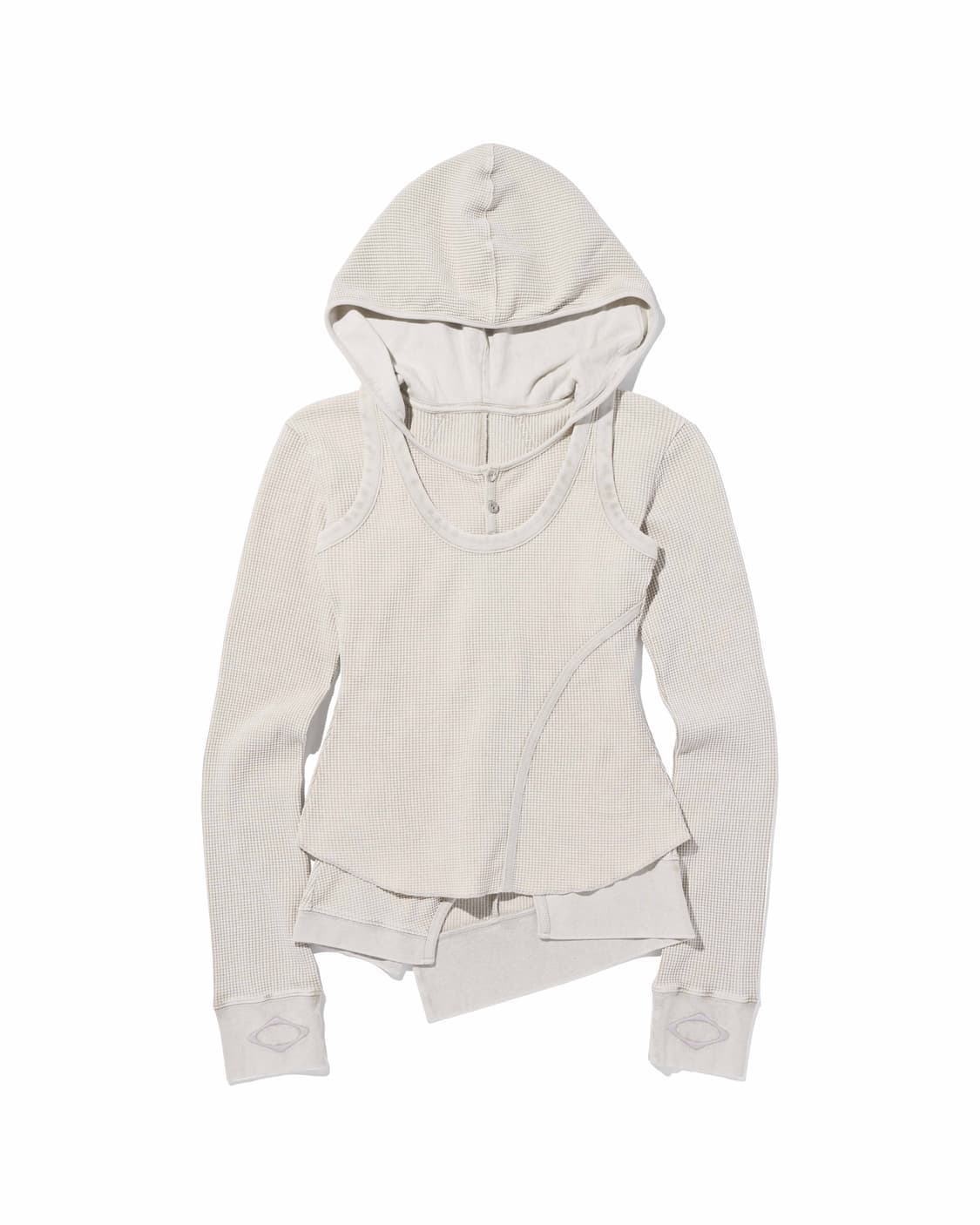 미스치프 레이어드 와플 후드 세트 블리치드 베이지 상품이미지1