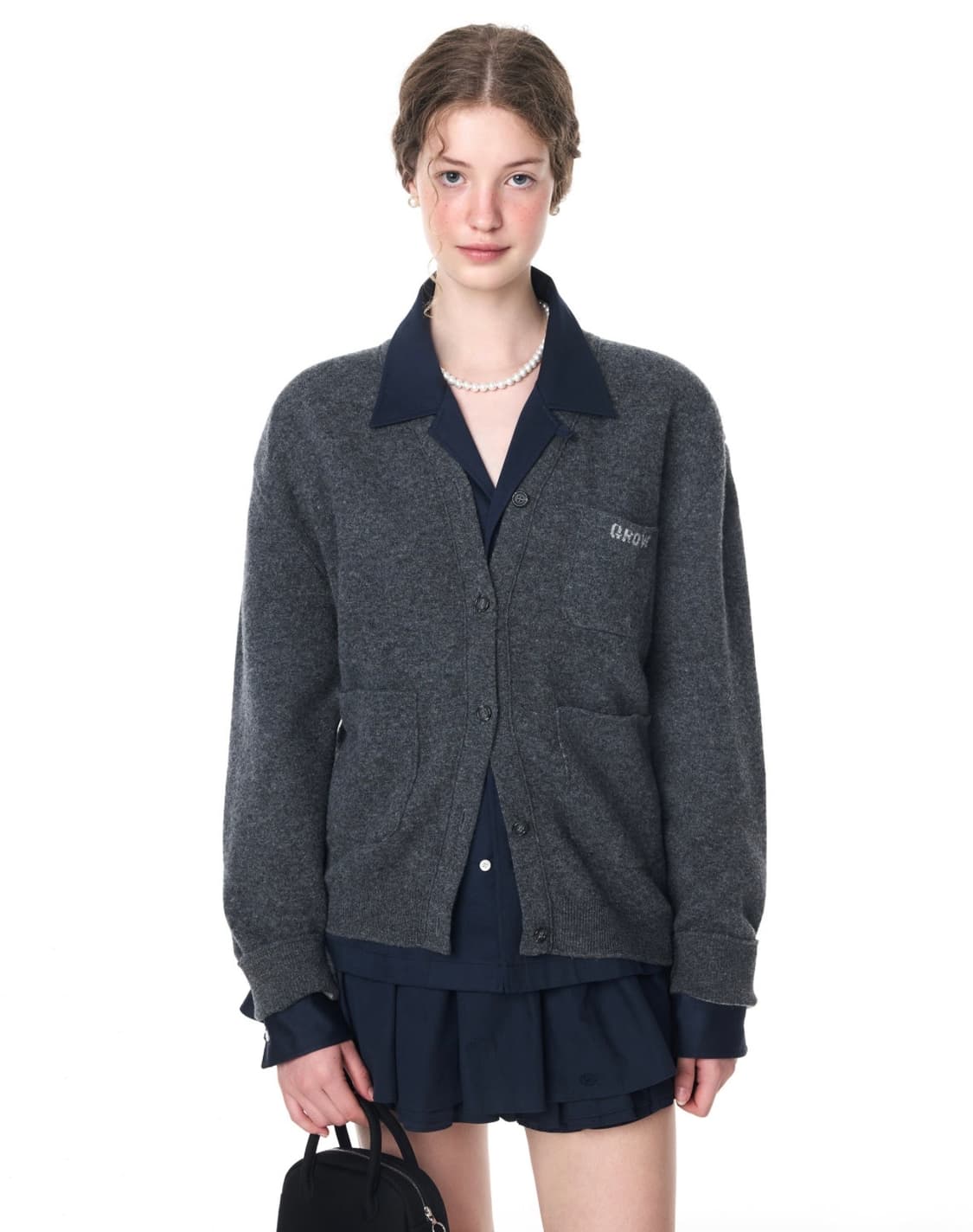 그로브 바인 플레어 스커트 네이비 m 상품이미지6