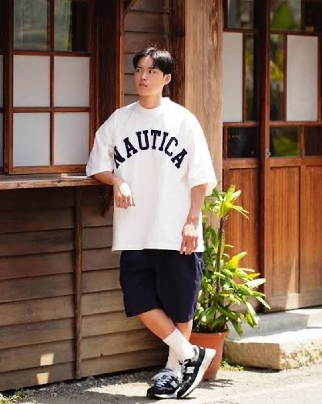 노티카 투 헤비 아치 로고 반팔 티 셔츠 블랙 S 상품이미지3