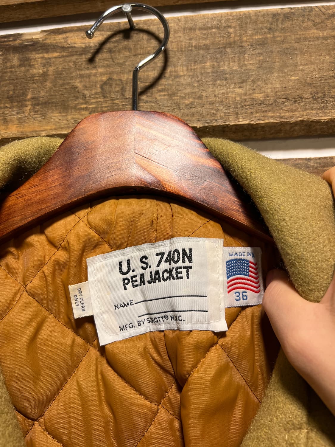 [M]Schott Made in USA 쇼트 베이지 740N 울 피코트 상품이미지2
