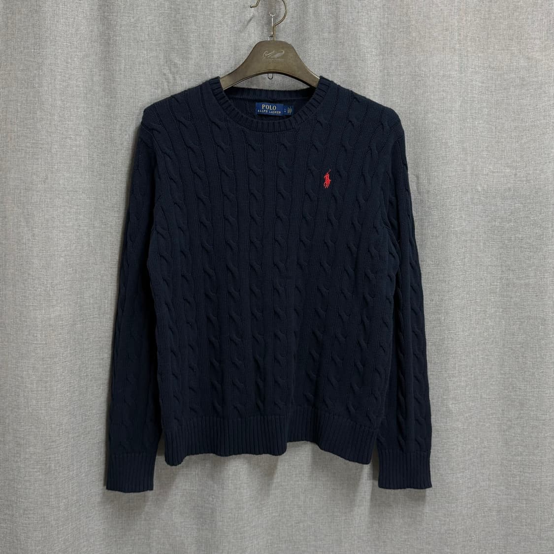 [해외L] 폴로 랄프로렌 네이비 꽈배기 긴팔 니트 상품이미지1