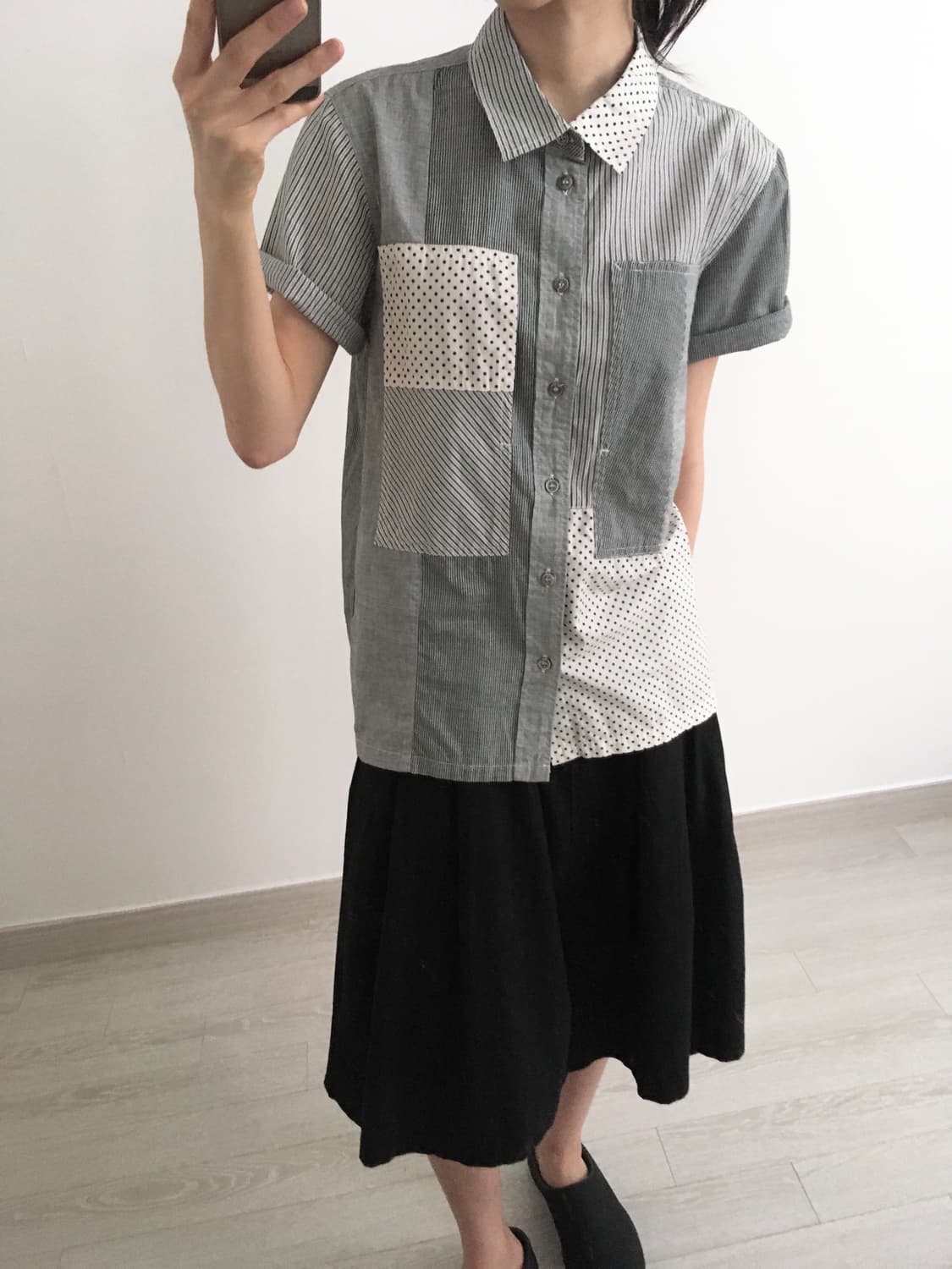 mixed pattern shirt 상품이미지1