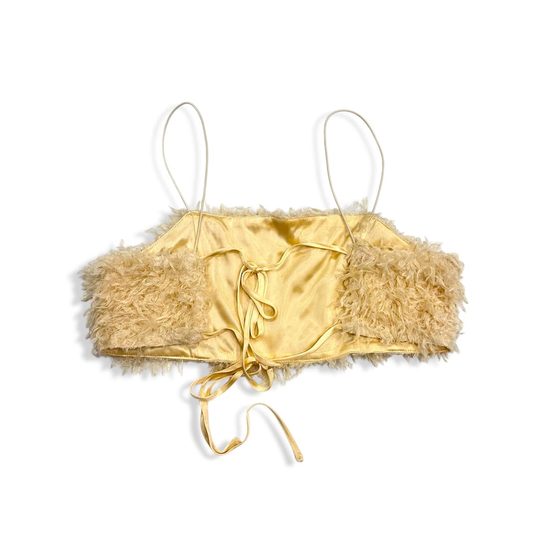 Beige Back Ribbon Fur Bustier 상품이미지2