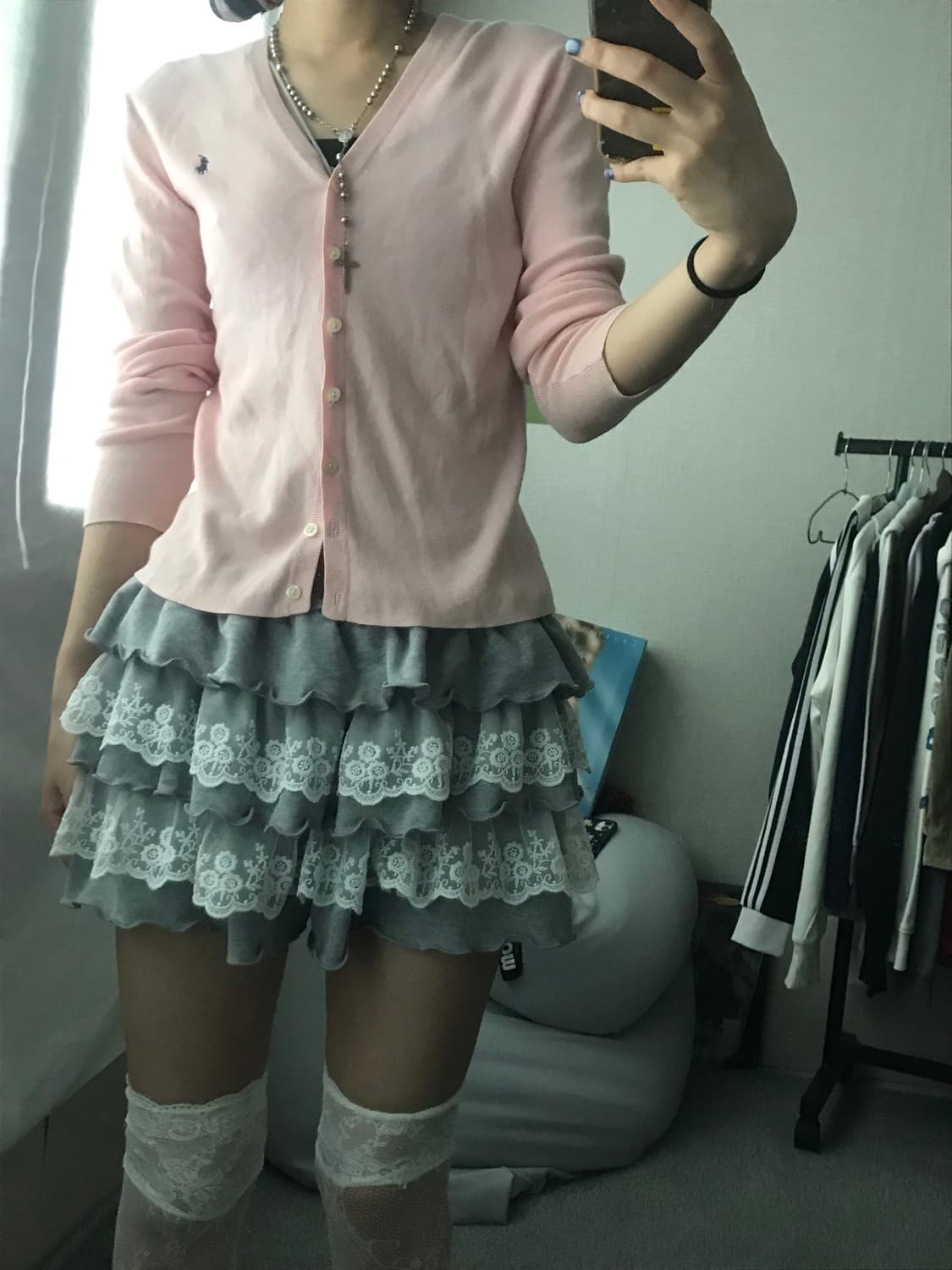 폴로 연핑크 가디건 상품이미지6