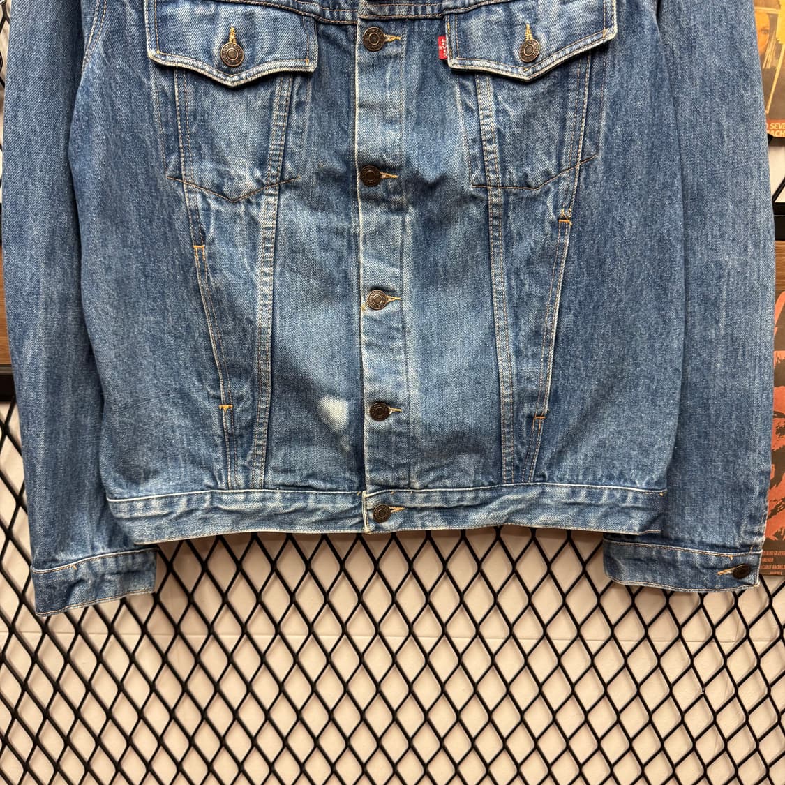 00s 리바이스 데님 트러커 자켓 전면 투포켓 포인트 중청 상품이미지4