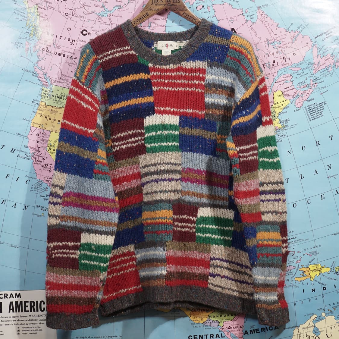 1990s J Crew 패치워크 니트 상품이미지3