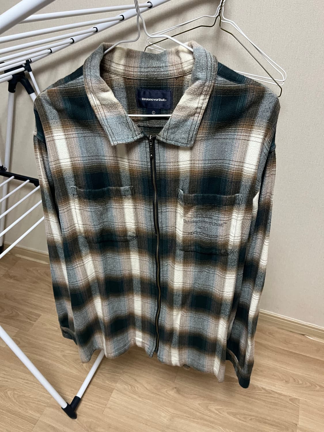 디스이즈네버댓 - Flannel Zip Shirt Brown 상품이미지3