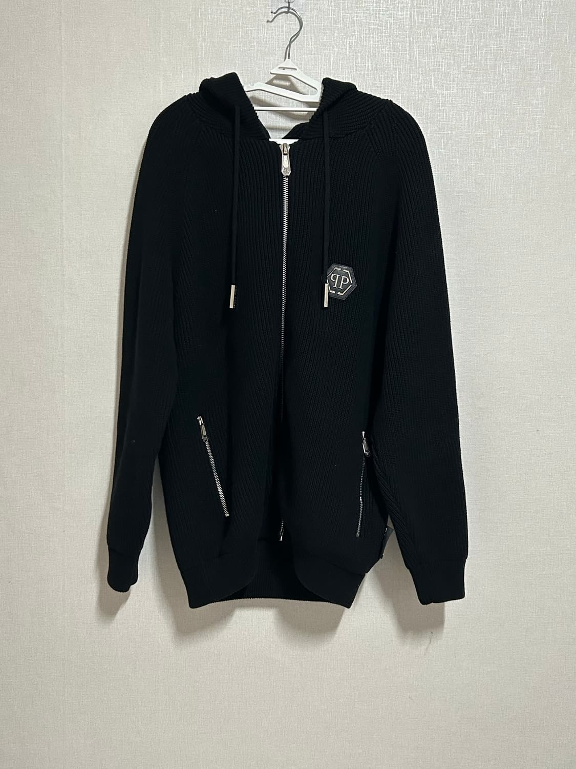 필립플레인 블랙 니트후드집업  상품이미지1