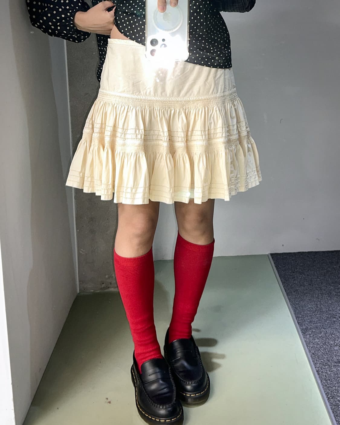 polo jeans cream skirt 상품이미지5