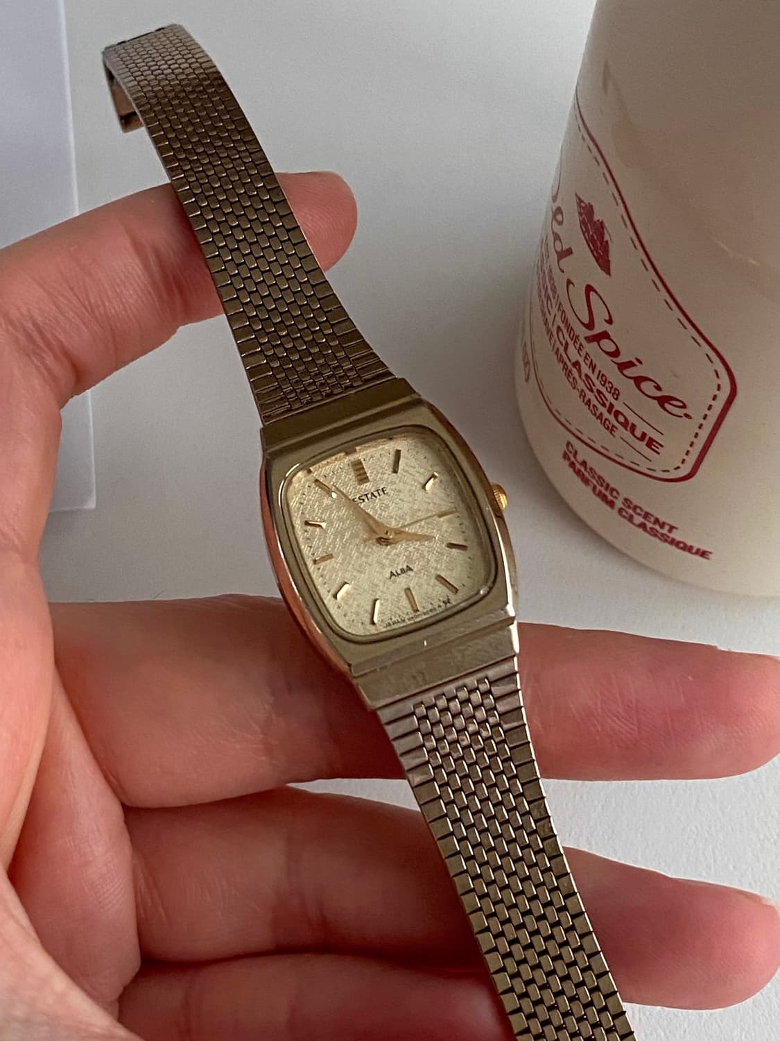 Seiko 세이코 알바 AlBA ESTATE 샴페인 골드 스퀘어 쿼츠 상품이미지4