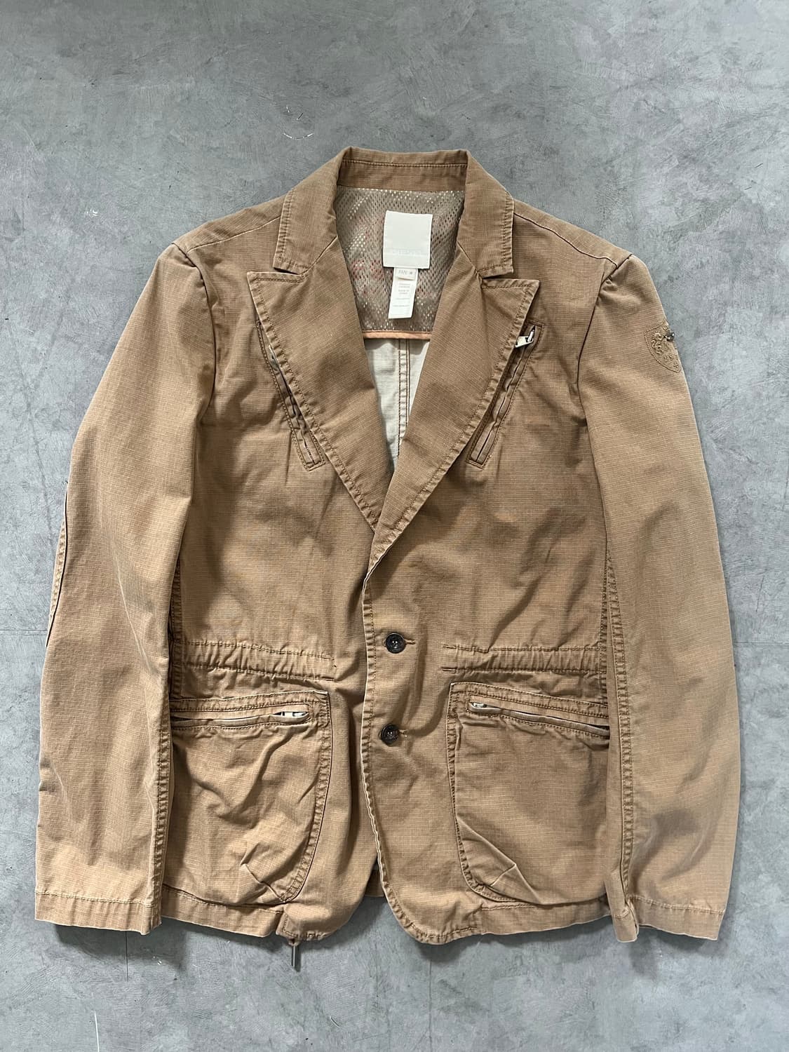 Diesel 디젤 베이지 브라운 코튼 워크 자켓 블레이저  상품이미지1